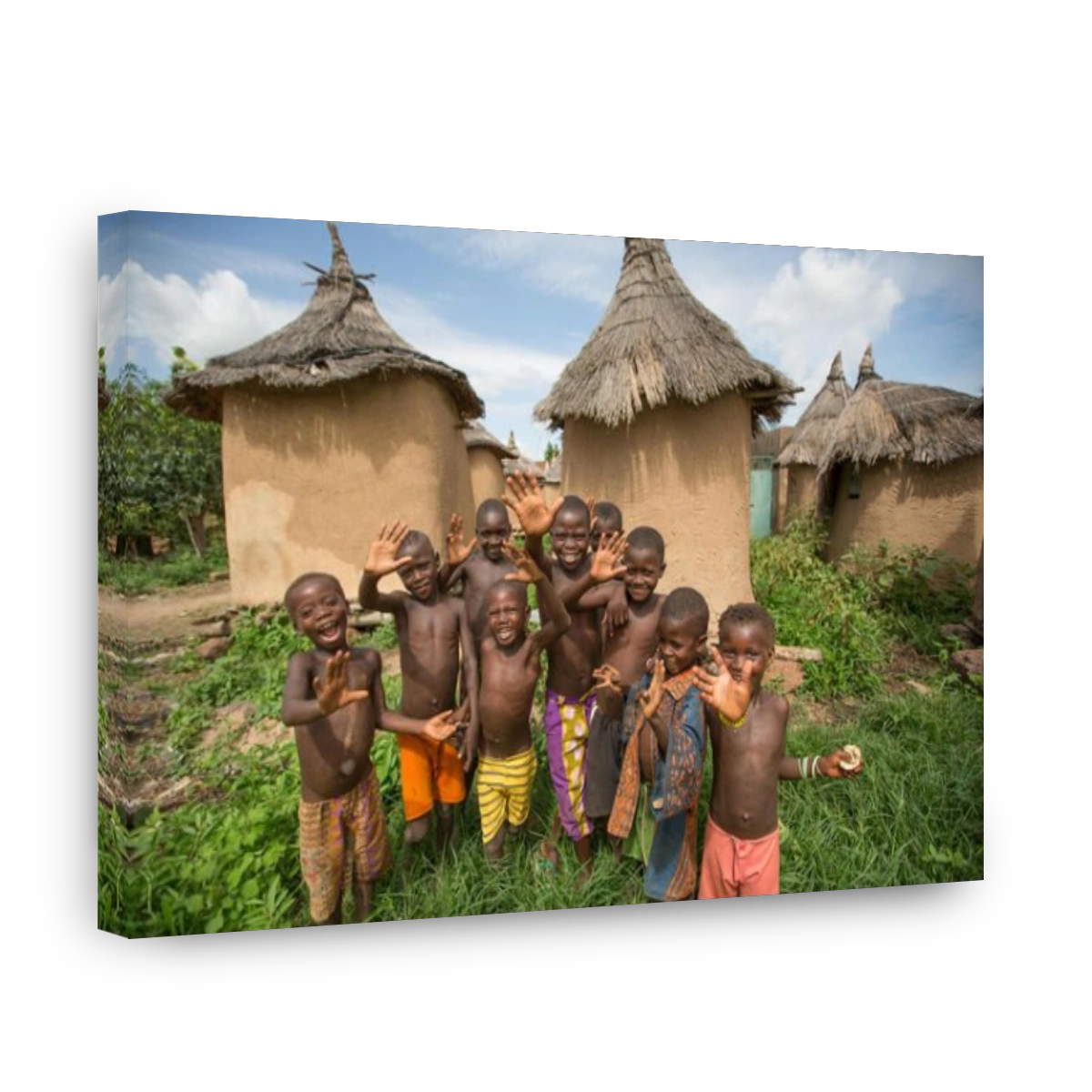 Gathering of children in Réo Department, Burkina Faso, West Africa.