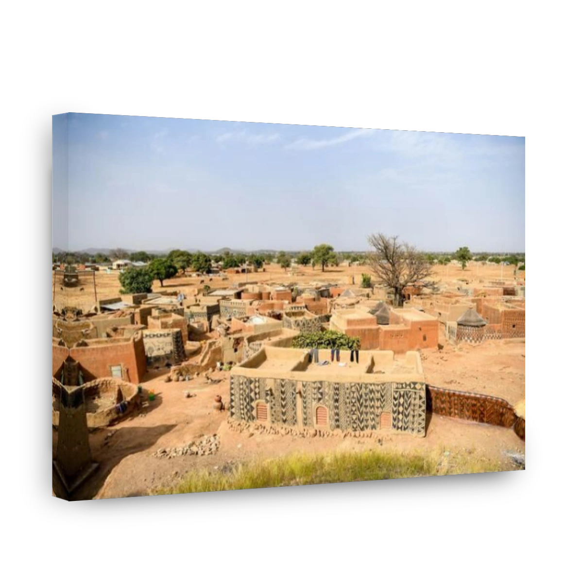 Africa, Burkina Faso, Pô region, Tiebele. Cityscape view of the royal court village in Tiebele.