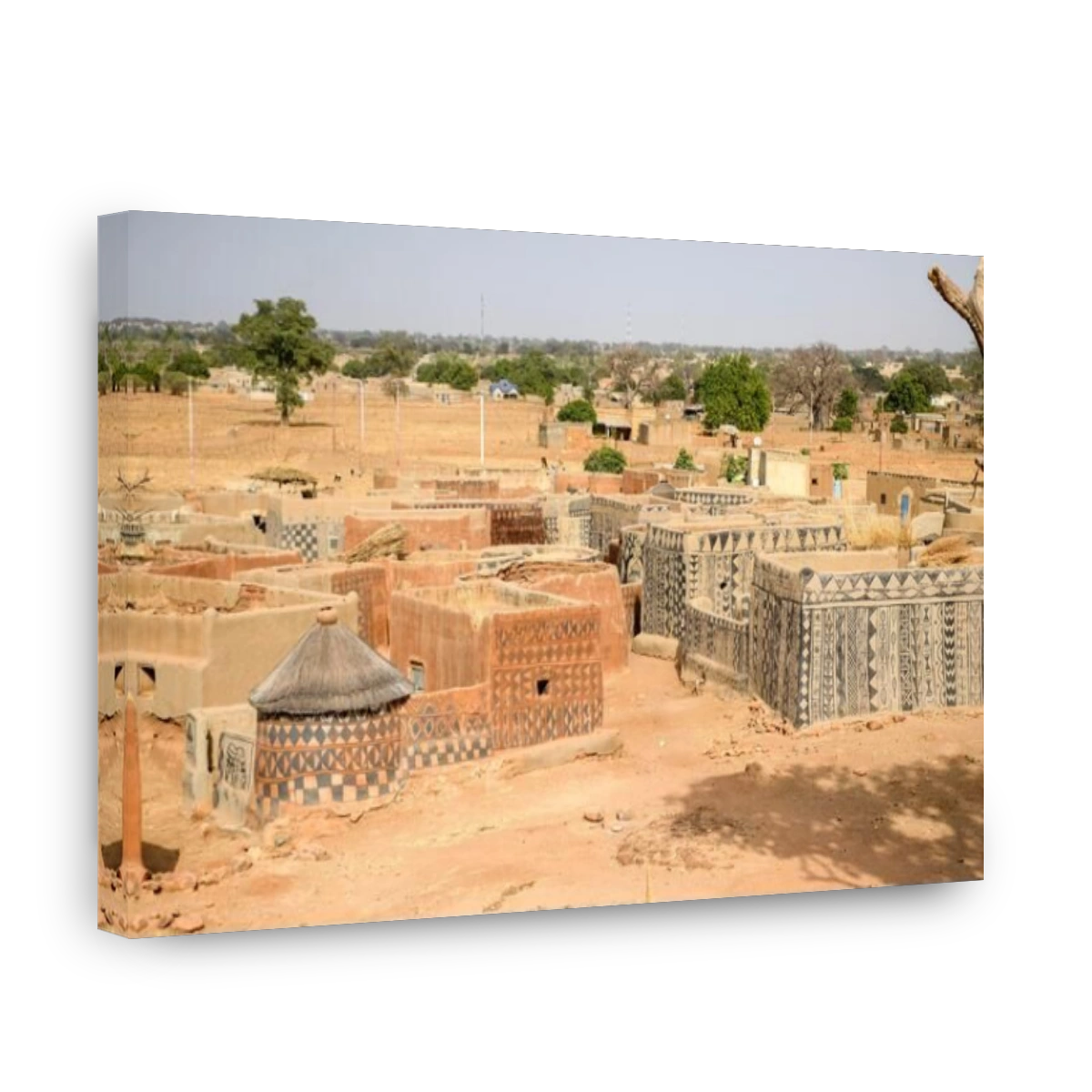 Africa, Burkina Faso, Pô region, Tiebele. Cityscape view of the royal court village in Tiebele.