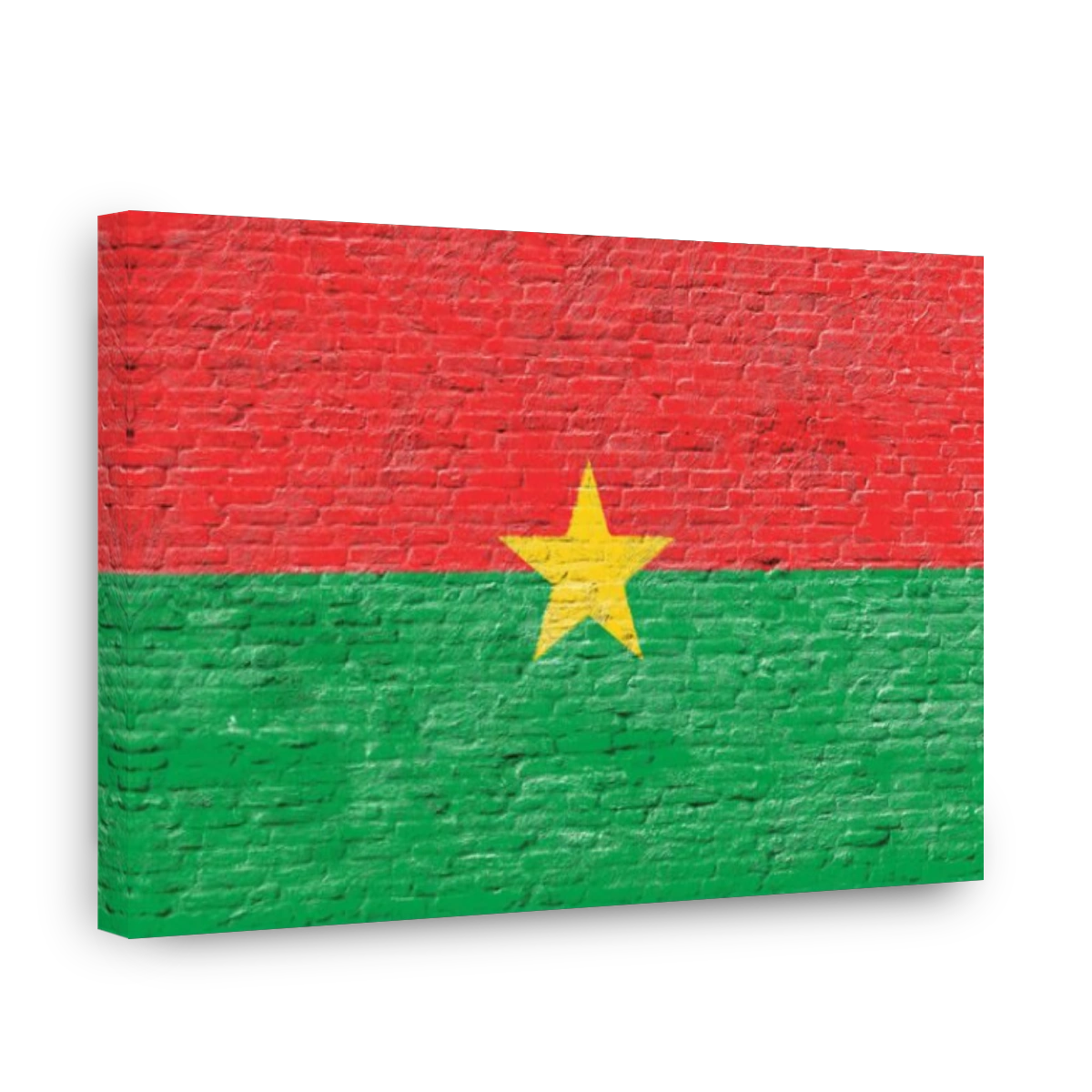 Burkina Faso - National flag on Brick wall