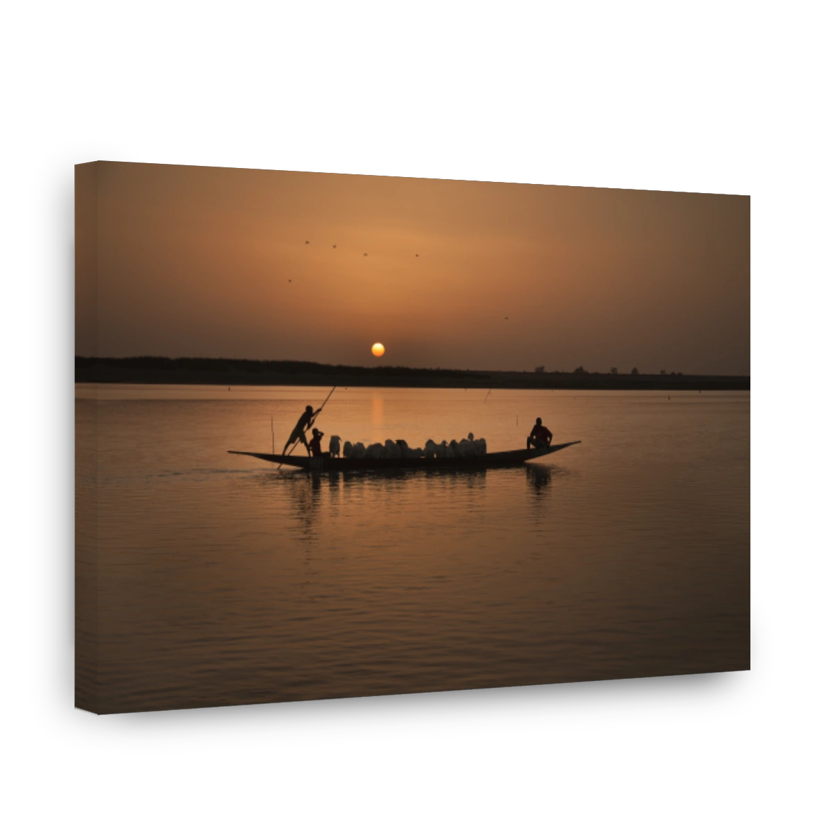 Sunset with Canoe on the Niger River