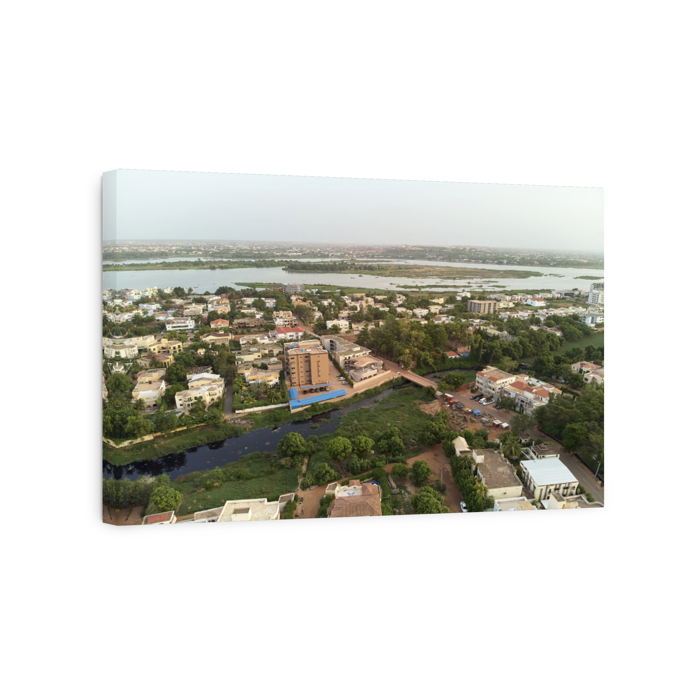 Aerial Drone view of niarela Quizambougou Niger Bamako Mali