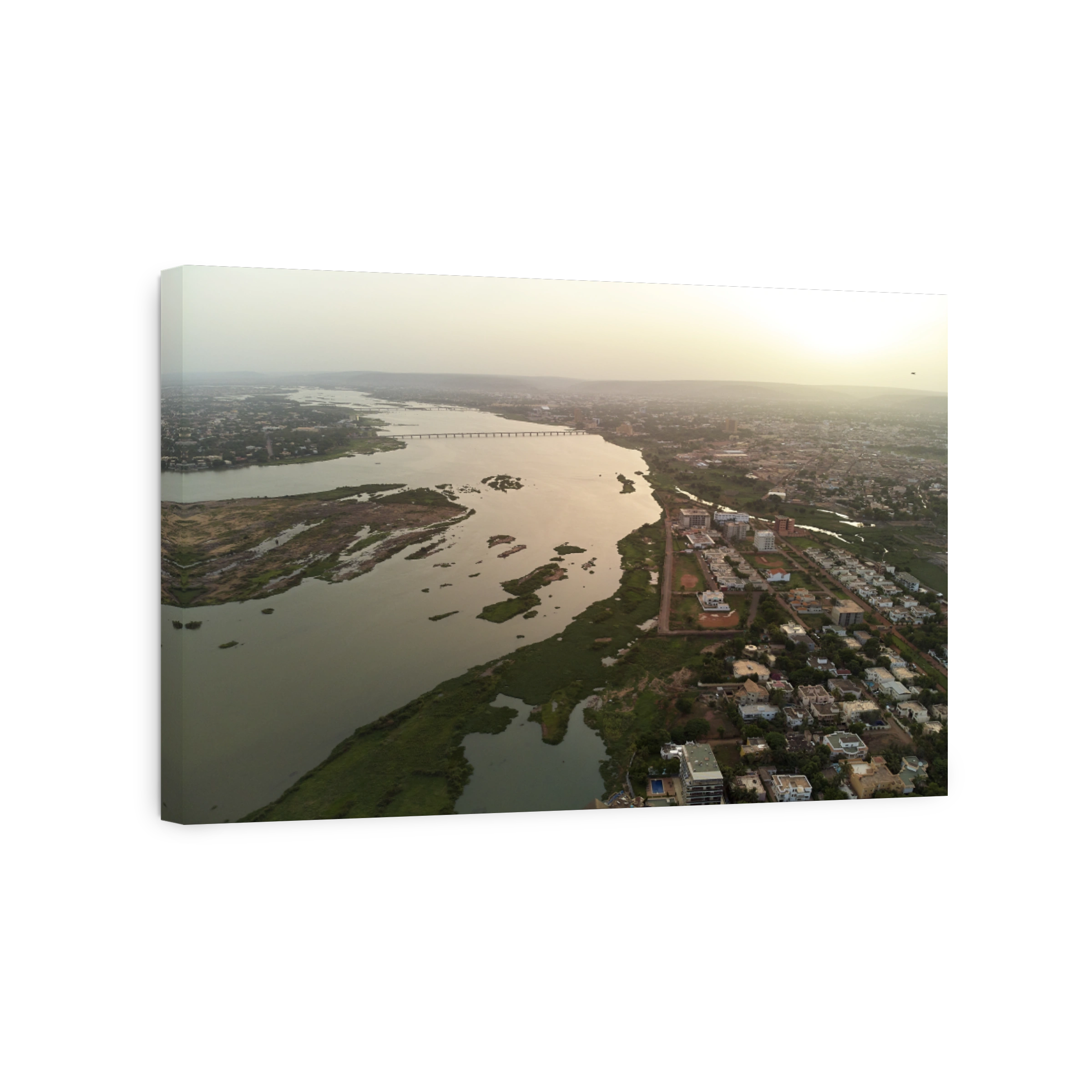 Aerial Drone view of niarela Quizambougou Niger Bamako Mali