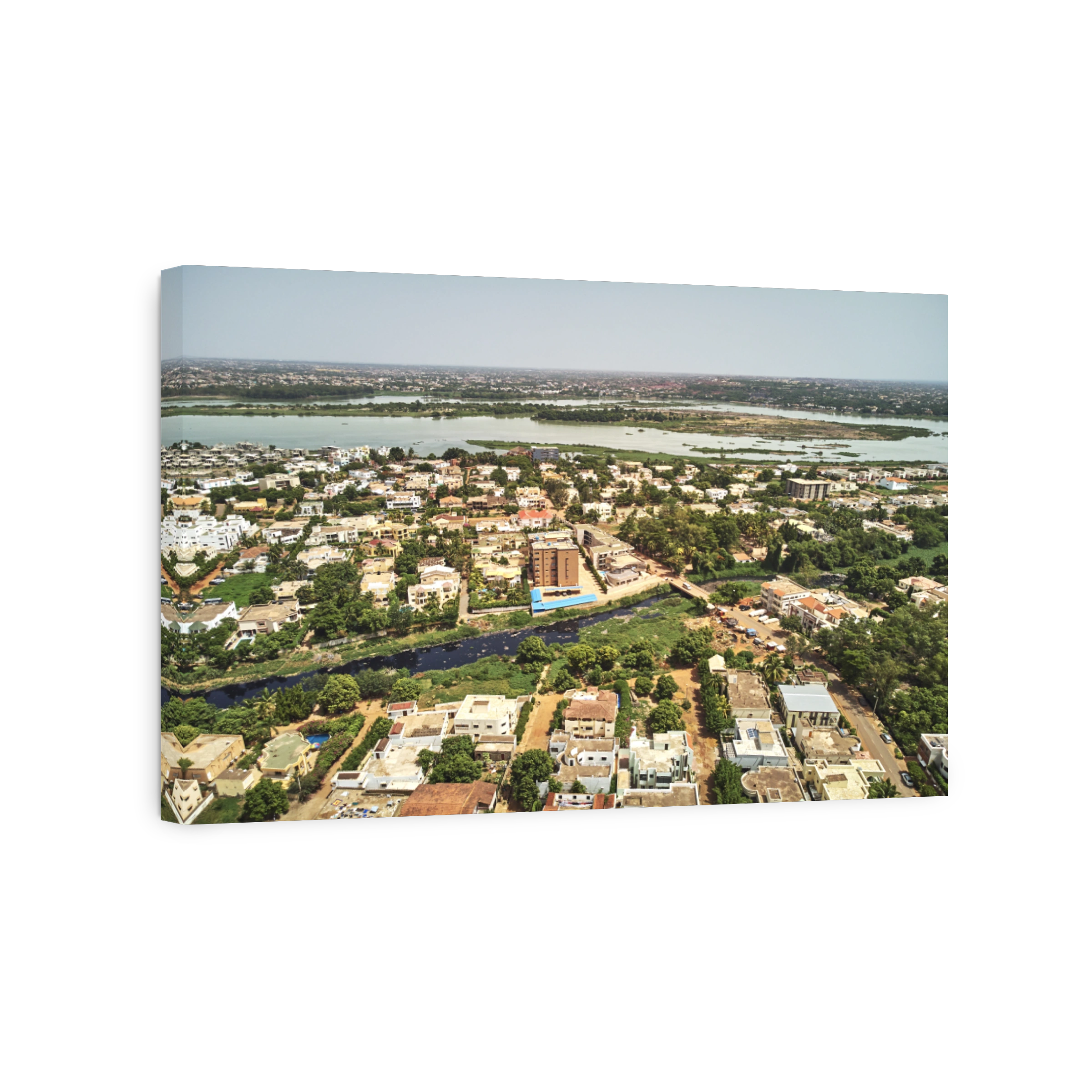 Aerial Drone view of niarela Quizambougou Niger Bamako Mali