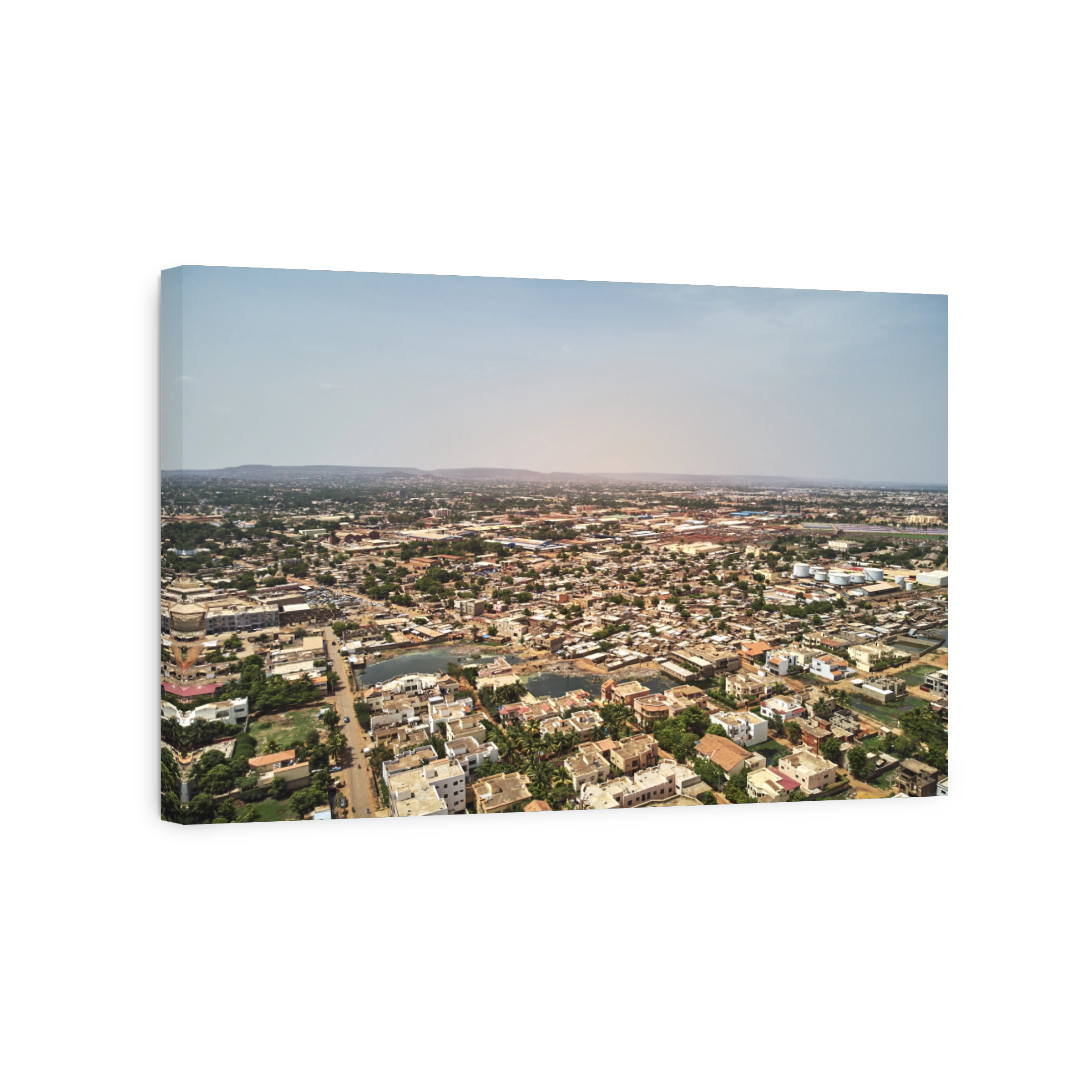 Aerial Drone view of niarela Quizambougou Niger Bamako Mali