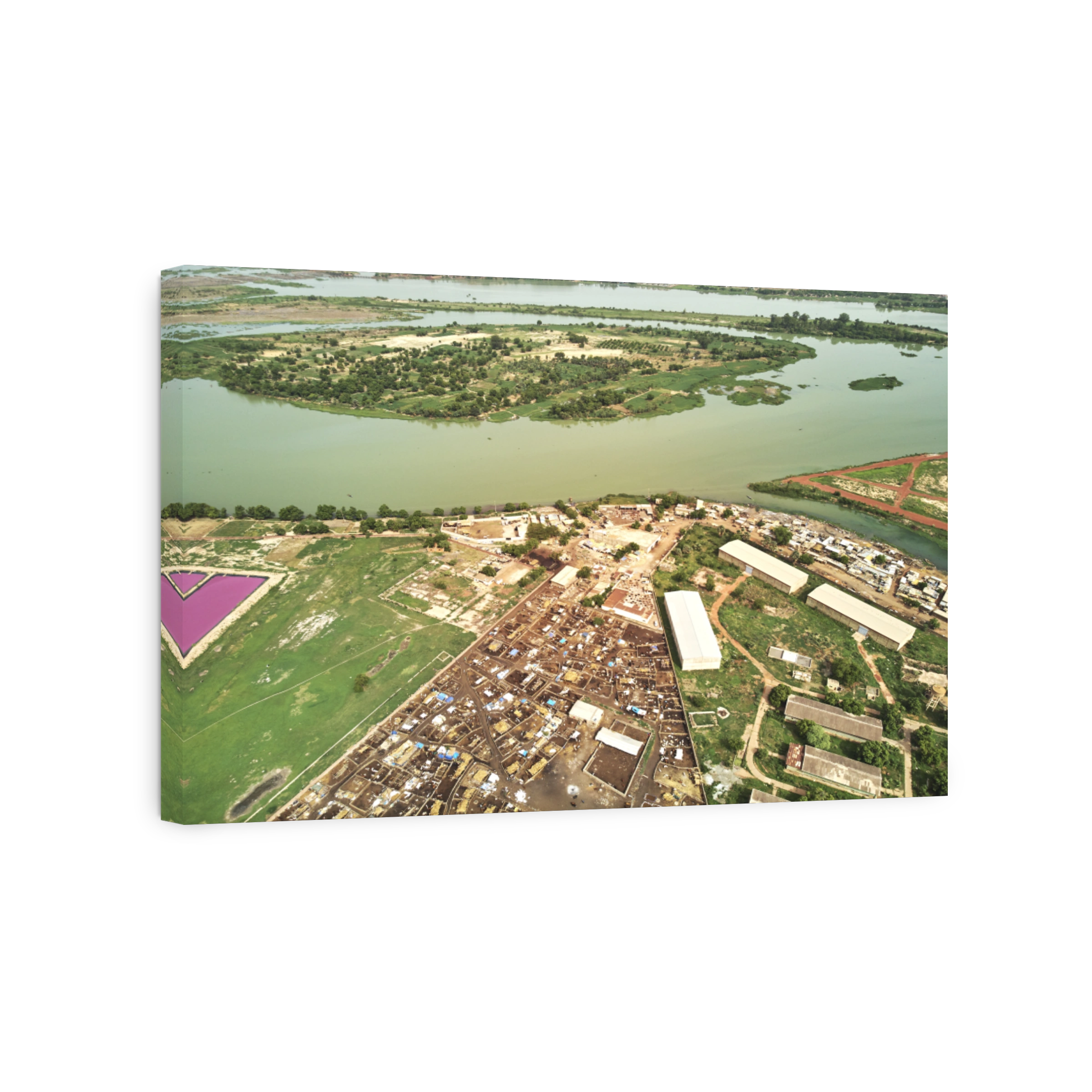 Aerial Drone view of niarela Quizambougou Niger Bamako Mali