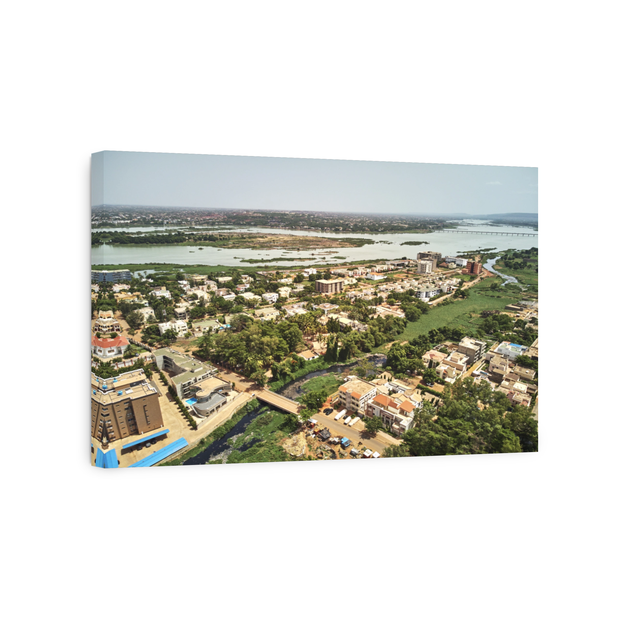 Aerial Drone view of niarela Quizambougou Niger Bamako Mali