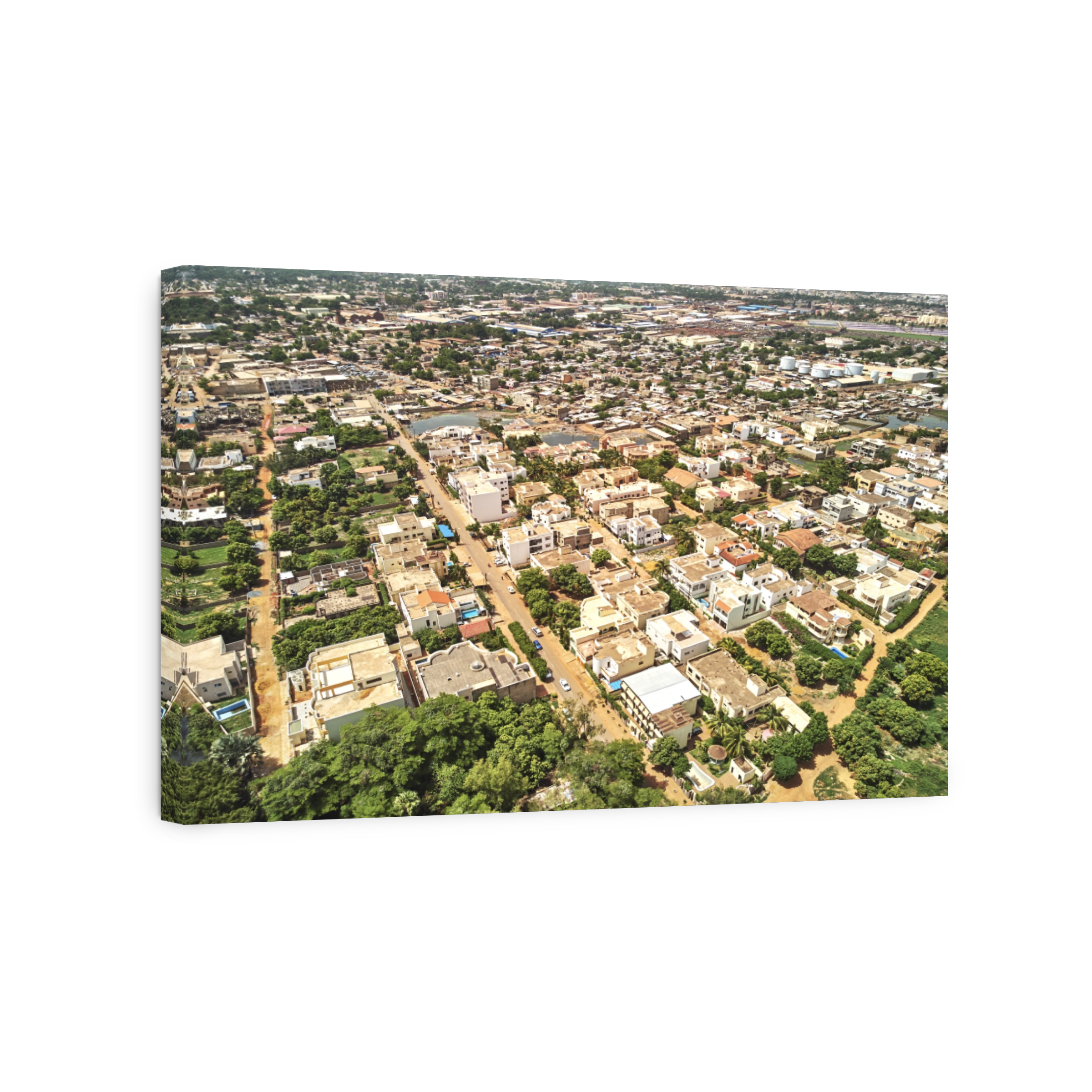 Aerial Drone view of niarela Quizambougou Niger Bamako Mali