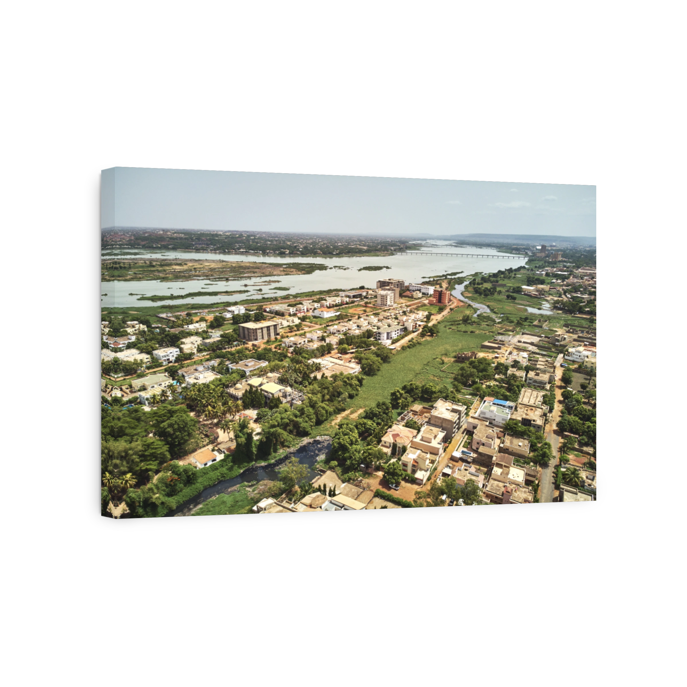 Aerial Drone view of niarela Quizambougou Niger Bamako Mali