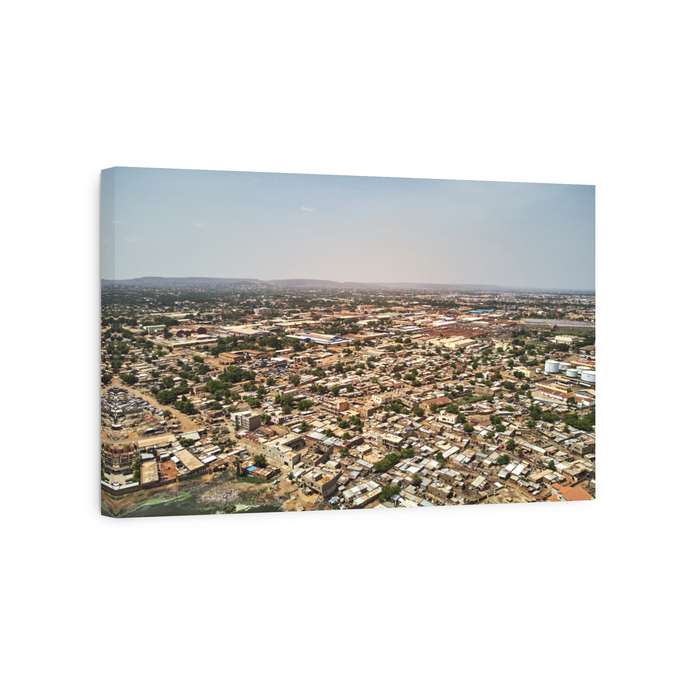 Aerial Drone view of niarela Quizambougou Niger Bamako Mali