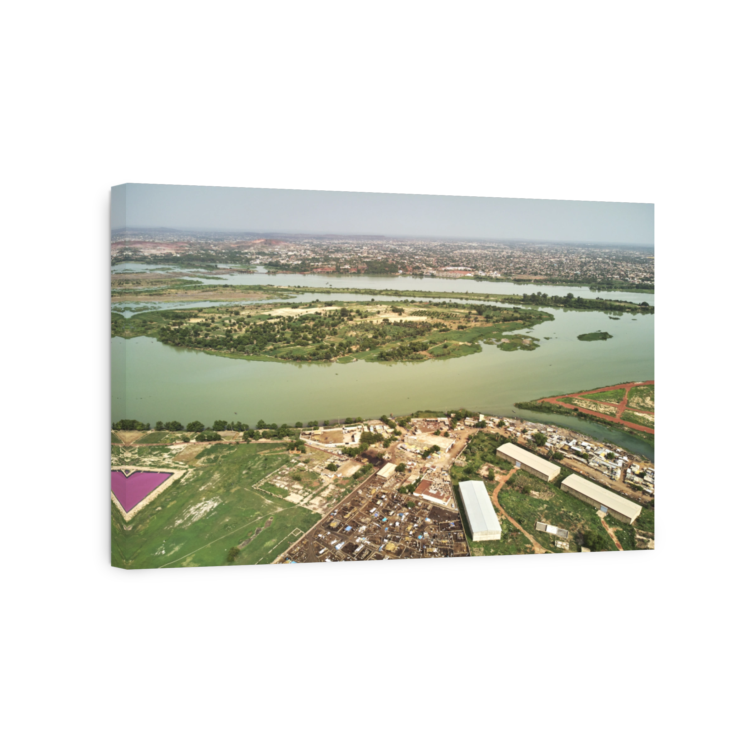 Aerial Drone view of niarela Quizambougou Niger Bamako Mali