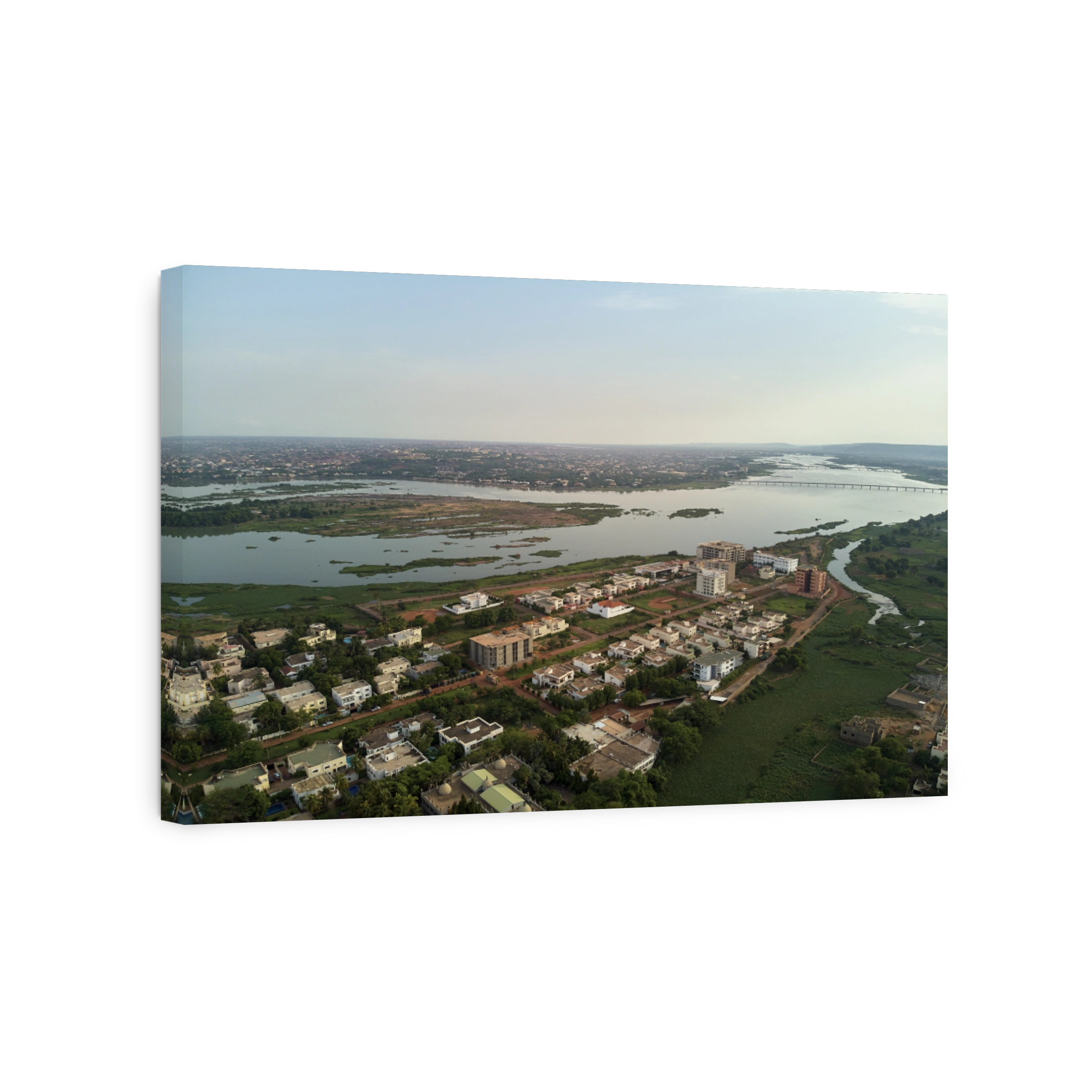 Aerial Drone view of niarela Quizambougou Niger Bamako Mali