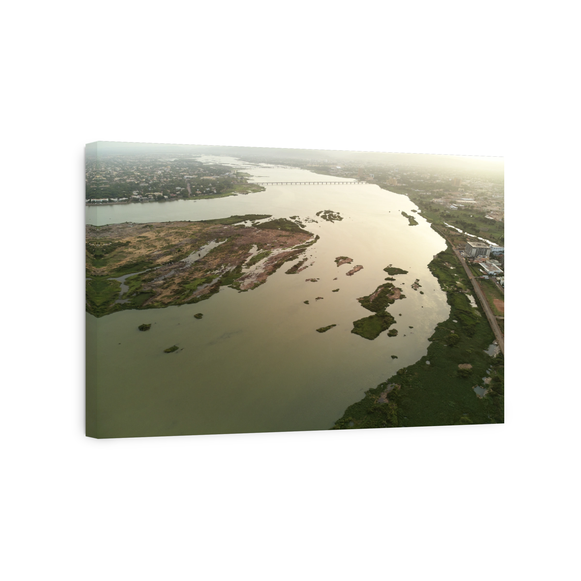 Aerial Drone view of niarela Quizambougou Niger Bamako Mali