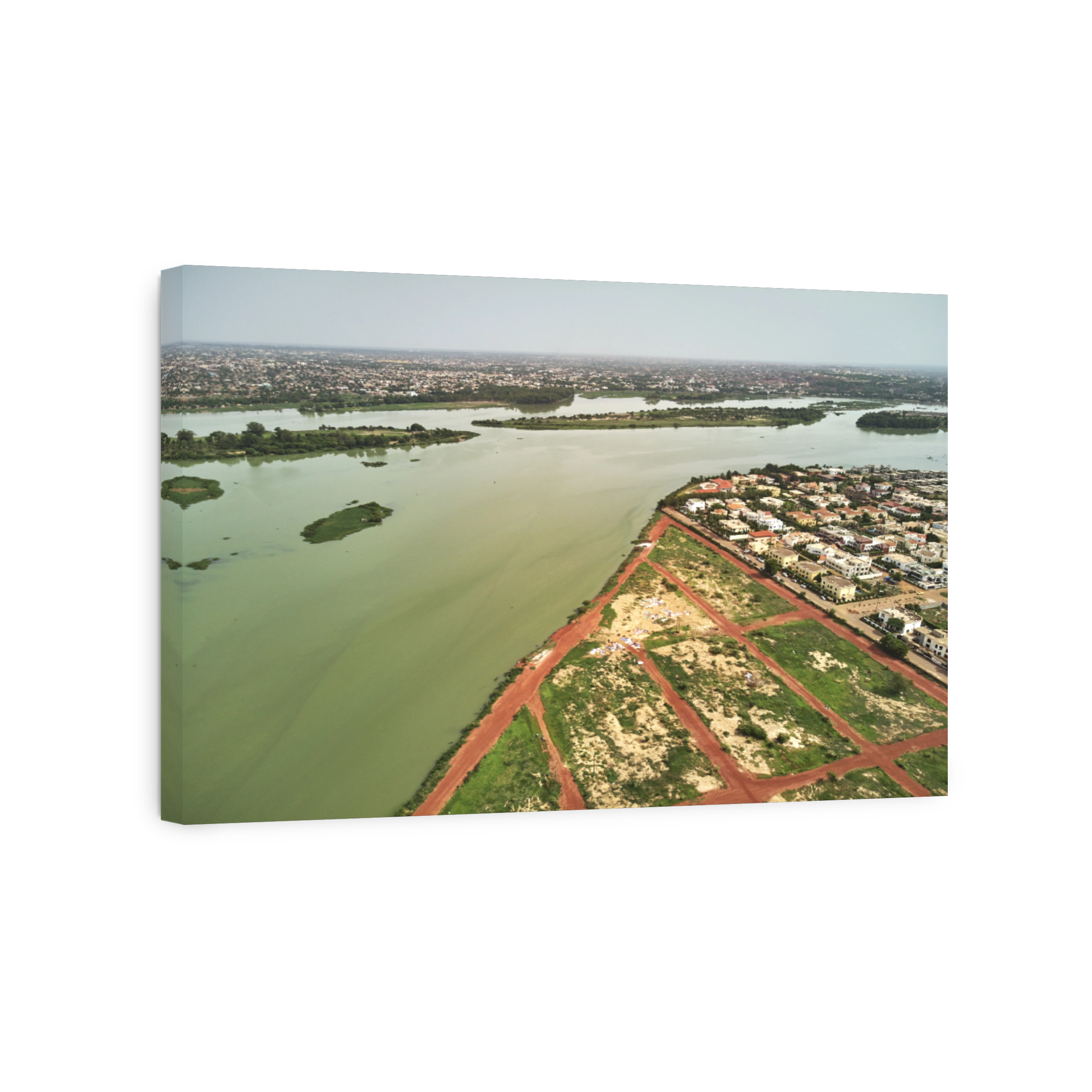 Aerial Drone view of niarela Quizambougou Niger Bamako Mali