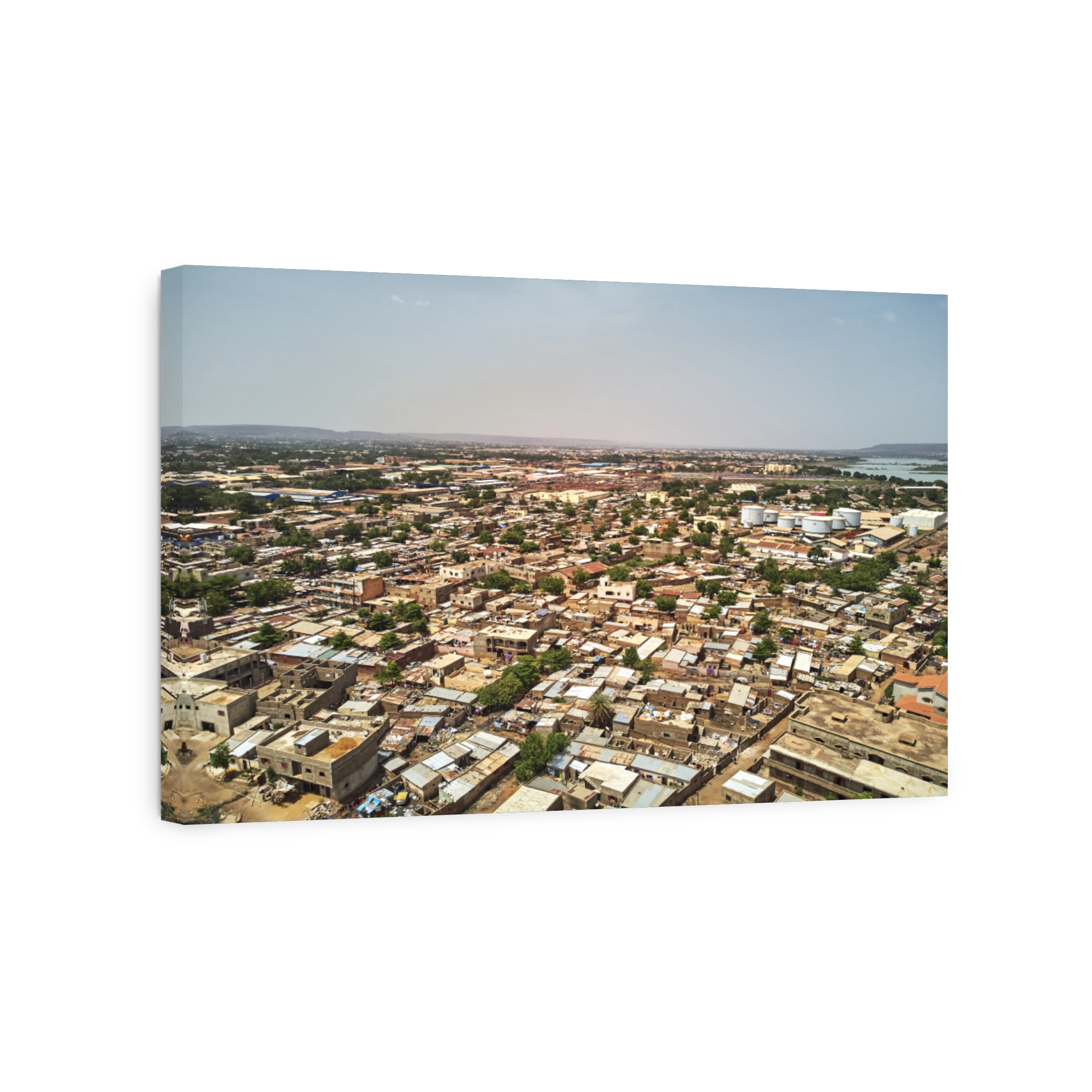 Aerial Drone view of niarela Quizambougou Niger Bamako Mali
