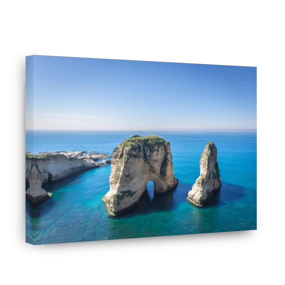 Pigeon Rock in Raouche area of Beirut, Lebanon