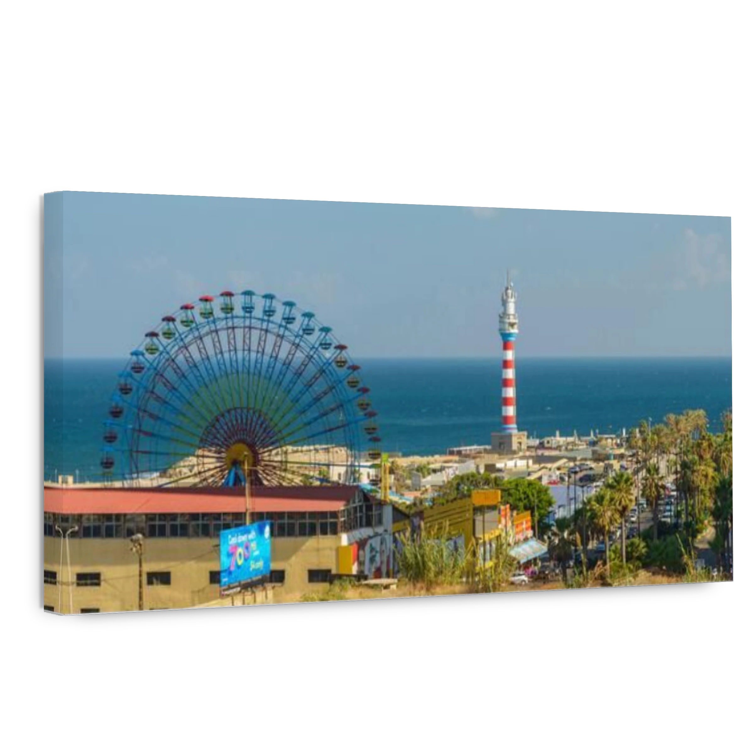 LEBANON, BEIRUT, RAS BEYROUTH, MANARA, FERRIS WHEEL OF LUNA PARK AND THE NEW LIGHTHOUSE OF BEIRUT