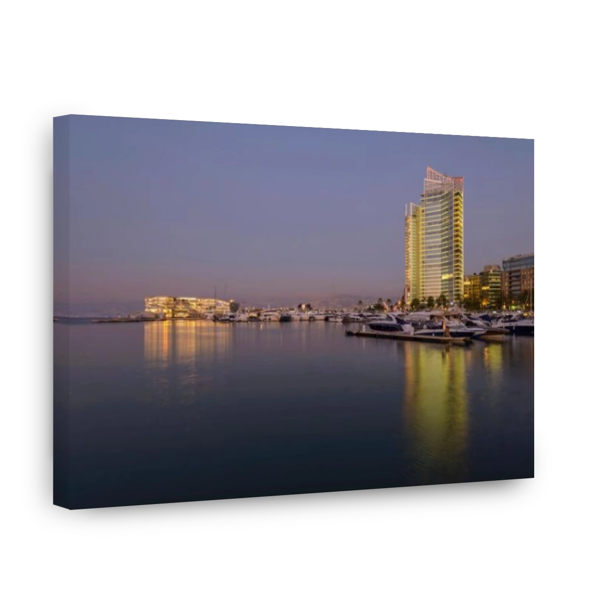 LEBANON, BEIRUT, MARFAA, ZAITUNAY BAY AND MARINA TOWERS AT NIGHT