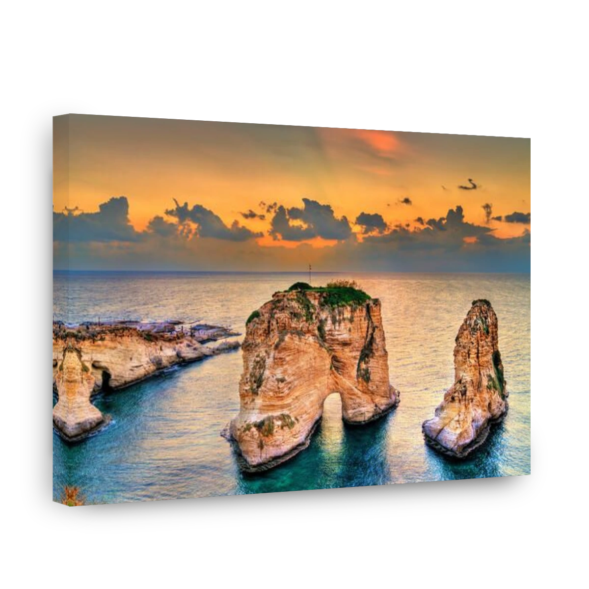 Raouche or Pigeons Rocks in Beirut, Lebanon