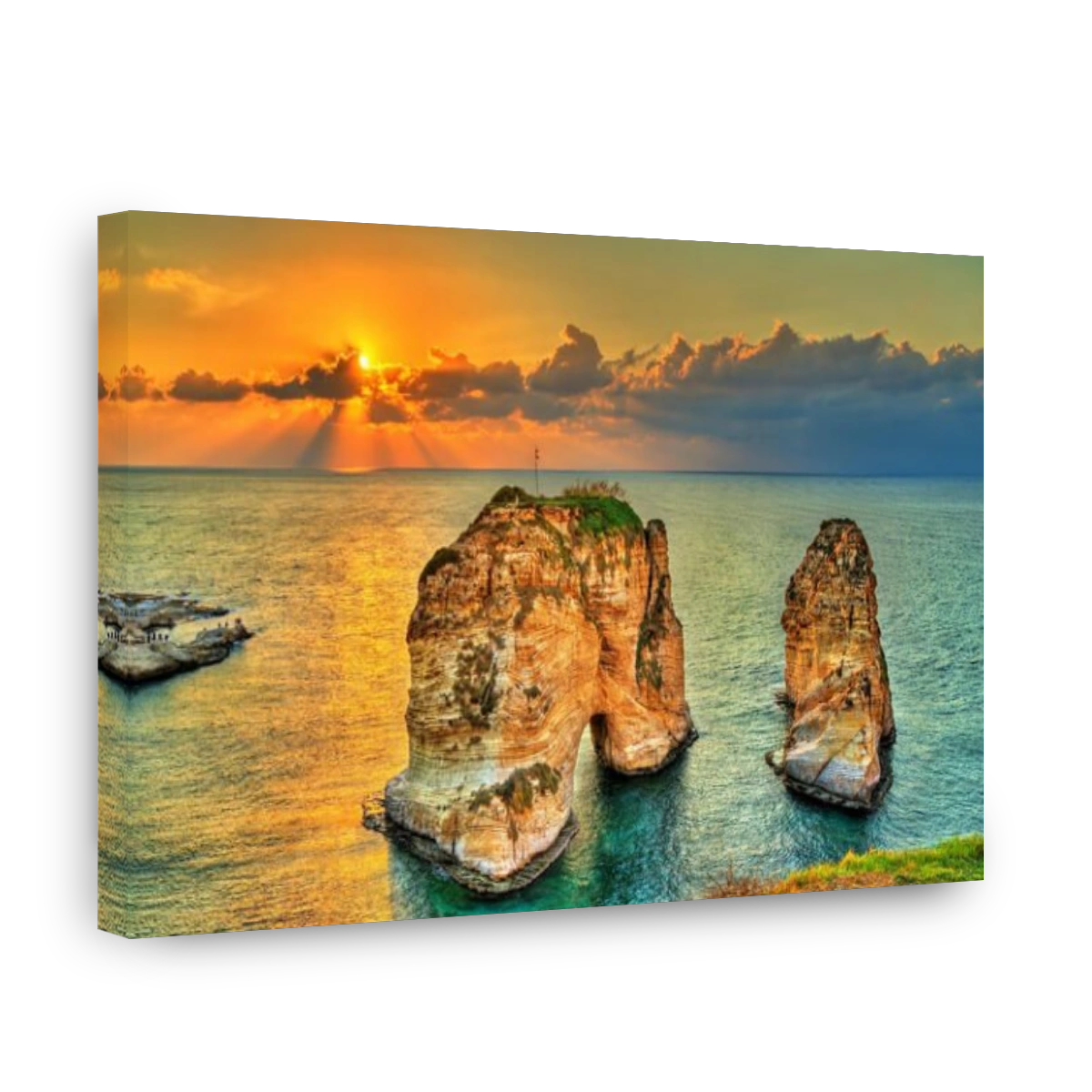 Raouche or Pigeons Rocks in Beirut, Lebanon