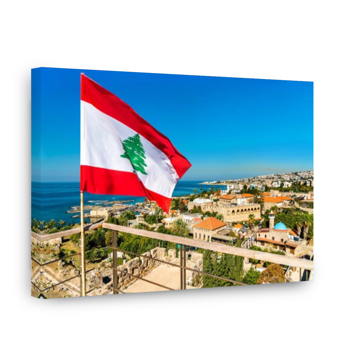 Flag of Lebanon at Byblos Castle