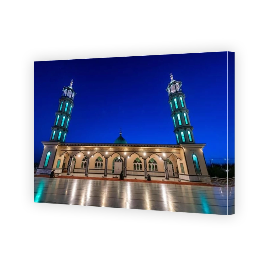 Grand mosque Azno Mina at night, Kandahar, Afghanistan