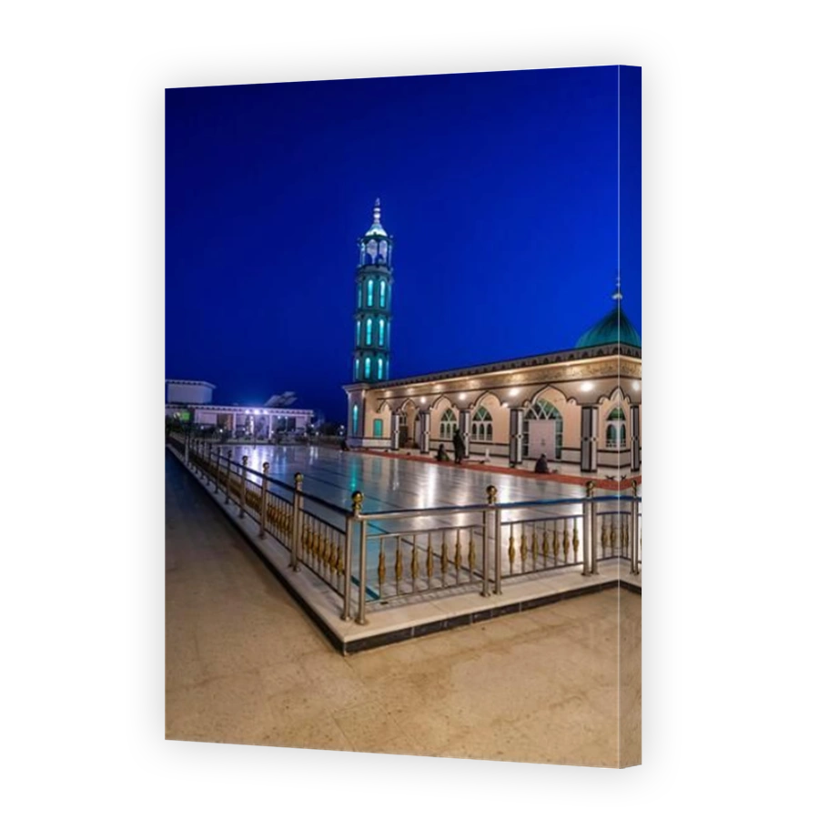 Grand mosque Azno Mina at night, Kandahar, Afghanistan