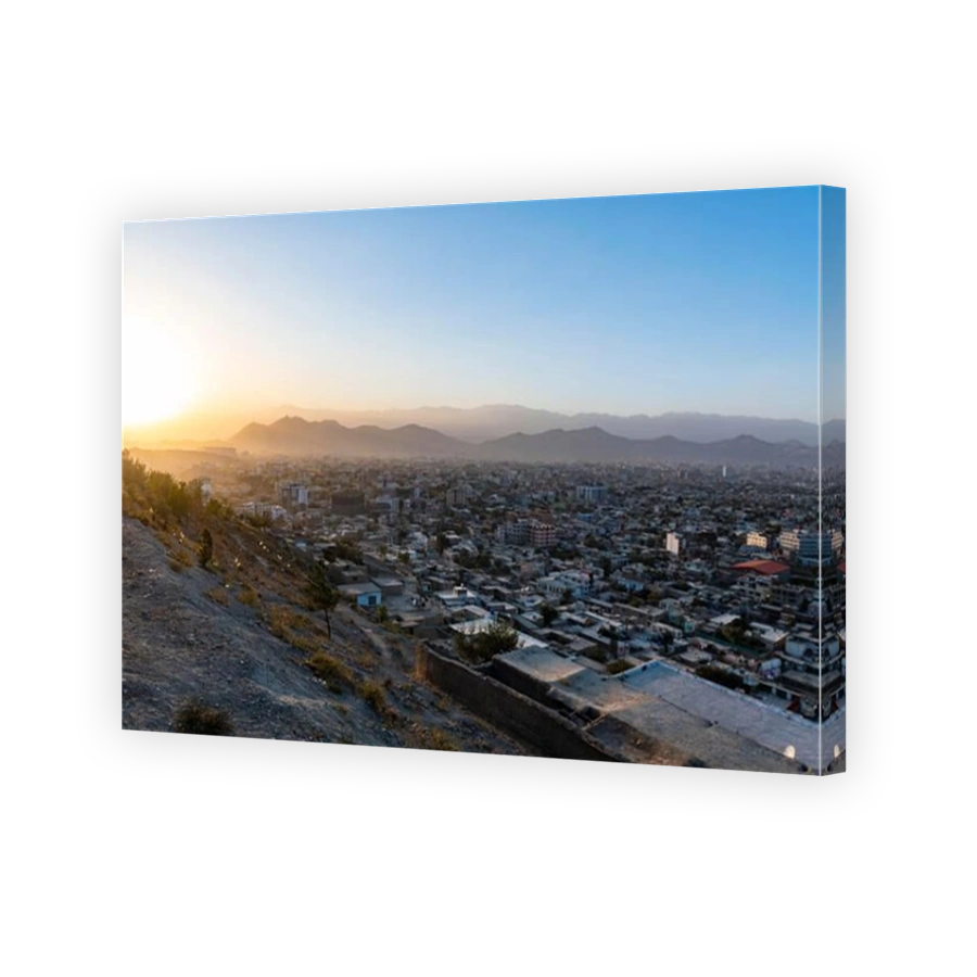 Overlook over Kabul at sunset, Afghanistan