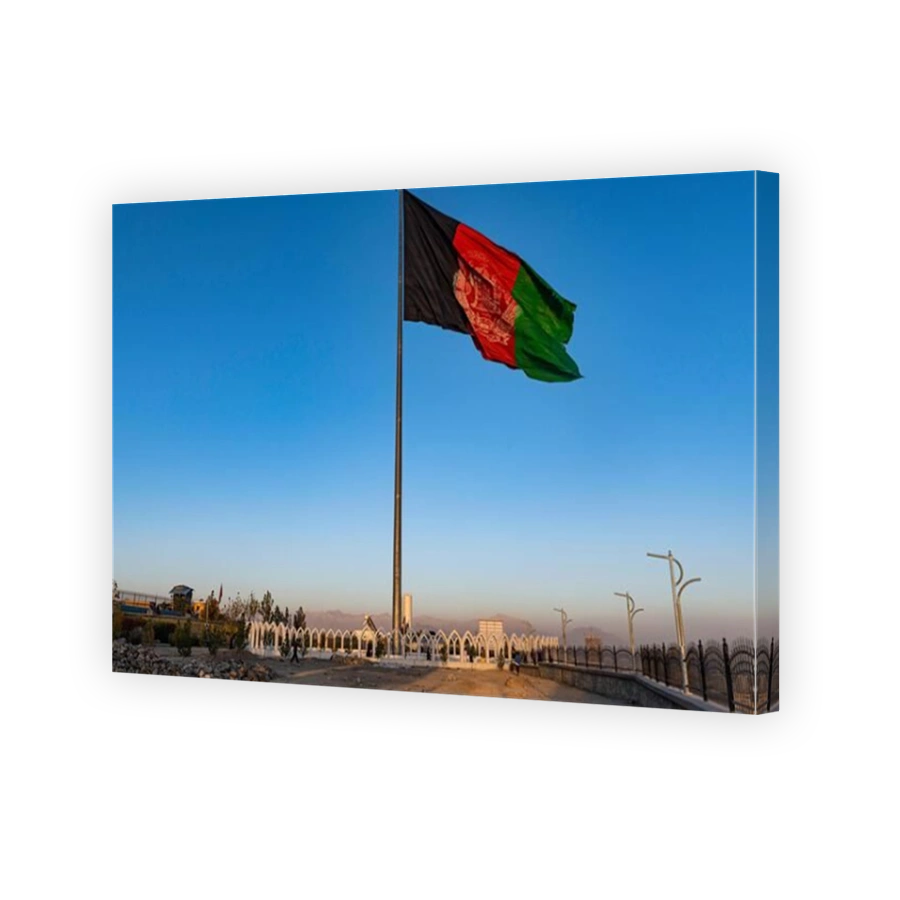 Giant flag over Kabul, Afghanistan