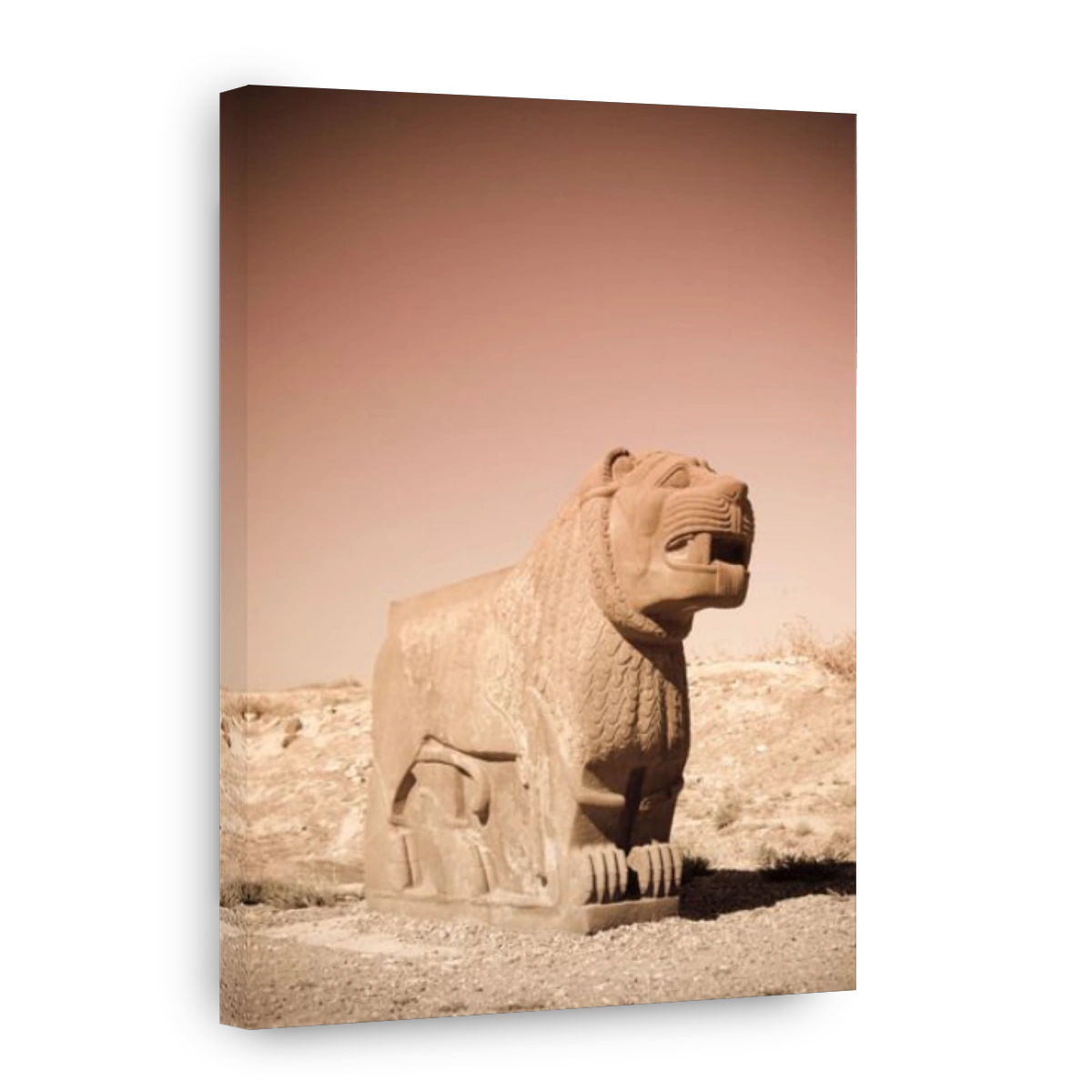 Syria, Aleppo, The 8th BC Century Hittite temple of Ain Dara, Lion Carving