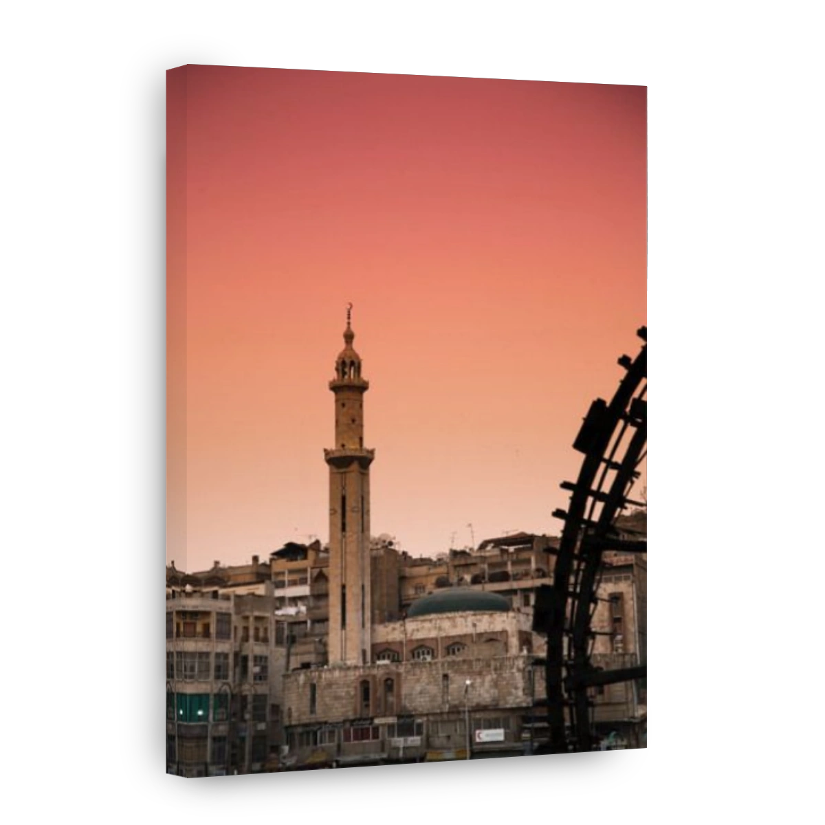 Syria, Hama old Town and 13th Century Water Wheels (Norias)