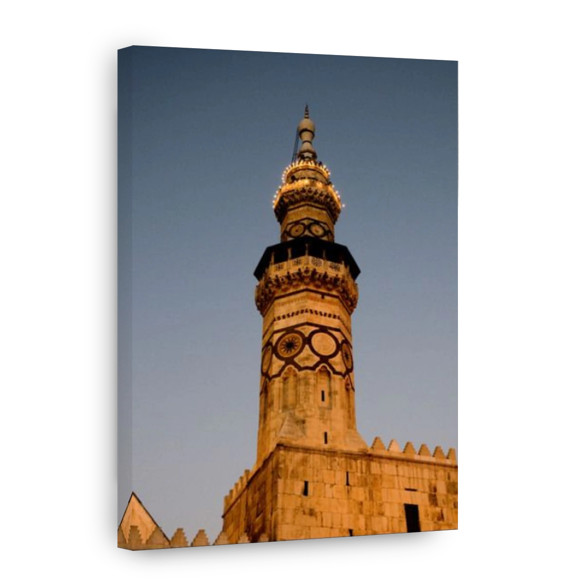 Syria. The magnificent minaret of the Great Umayyad Mosque of Damascus