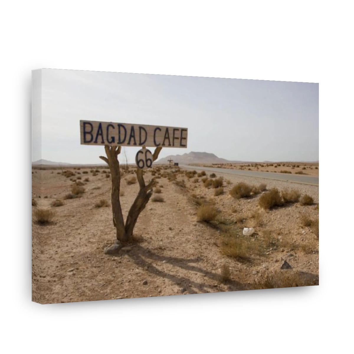 baghdad cafe road sign in syria
