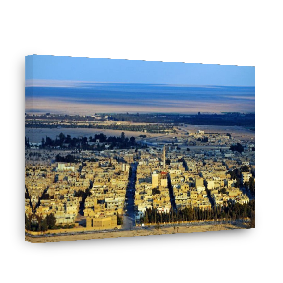 View from the castle Qala'at Ibn Ma'n on the city Palmyra, Tadmur, Syria, Asia