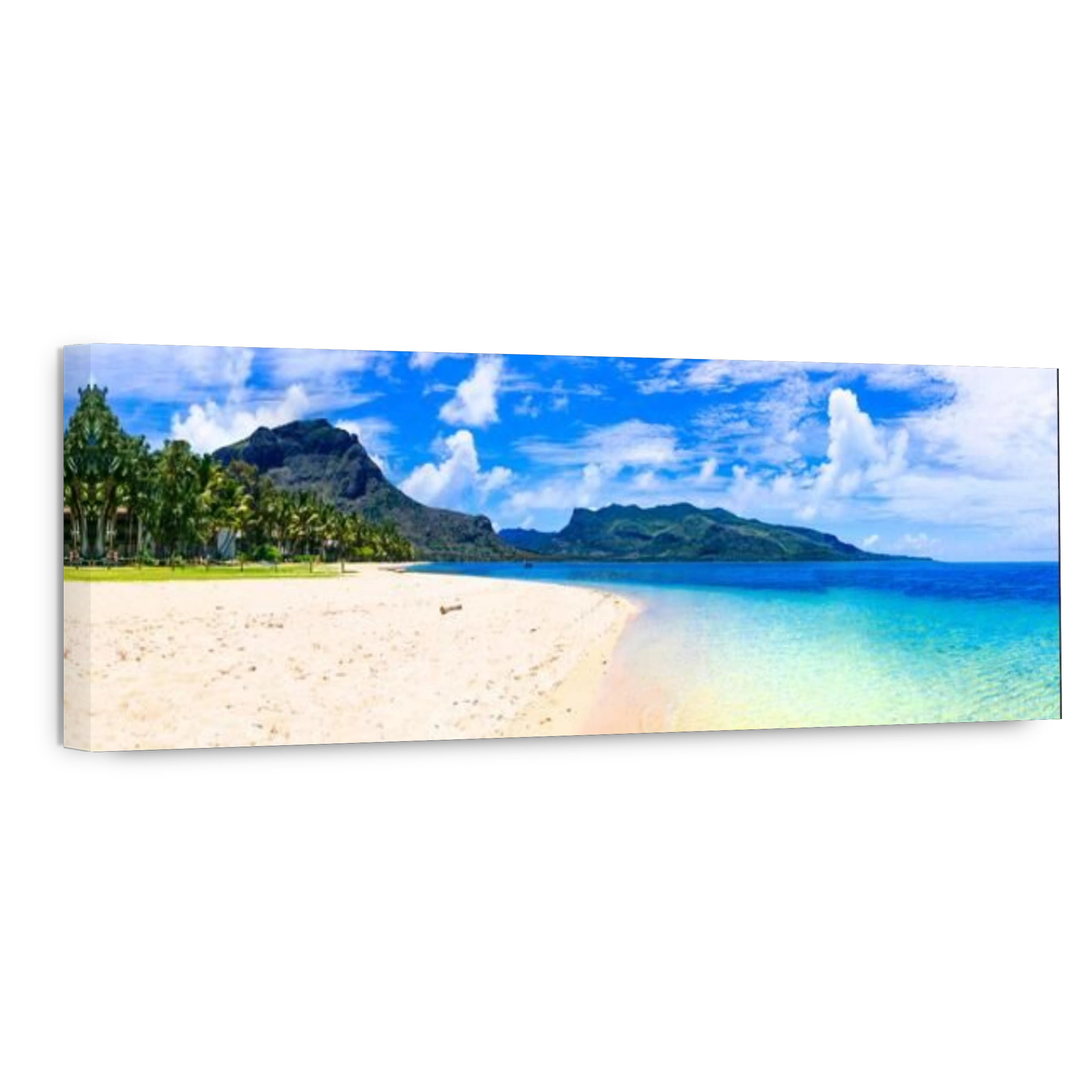 Tropical beach scenery. splendid Mauritius island, southern part, famous for surfing.