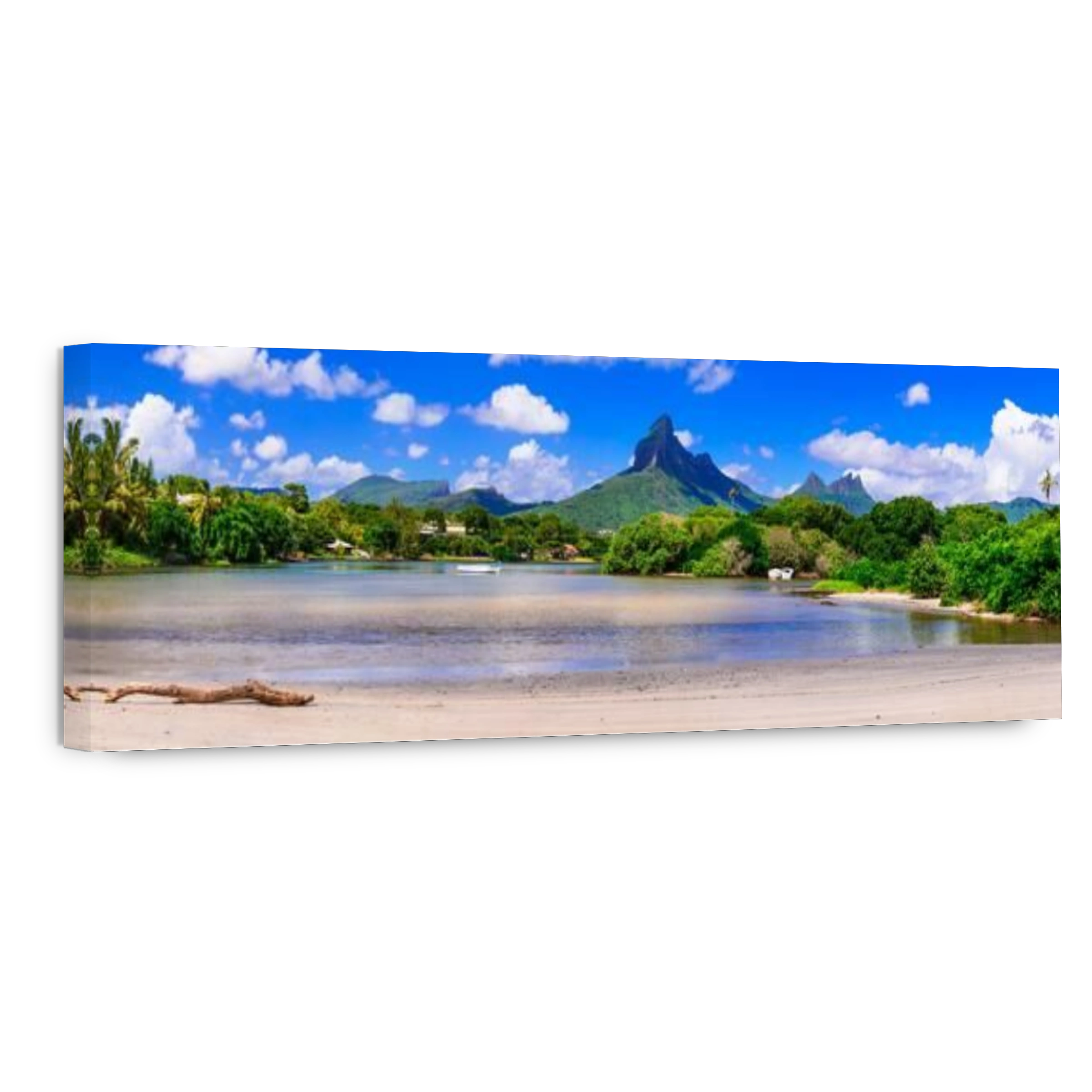 Impressive nature of Mauritius island. view of Rempart mountains from Tamarin bay
