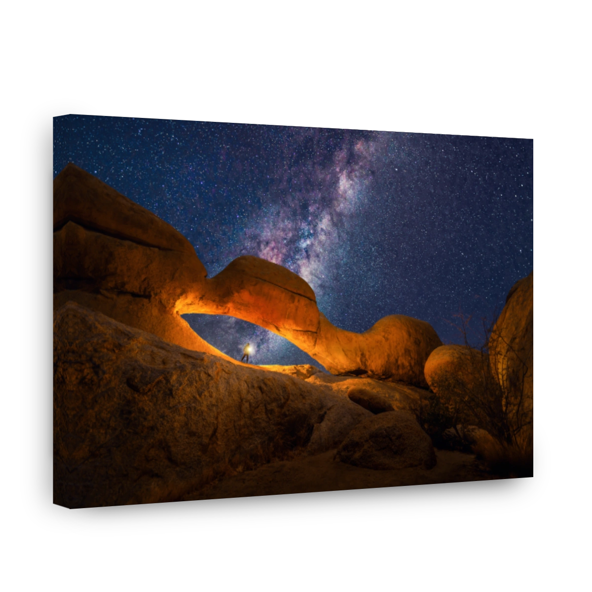 Milky way and stars in red Desert Safari with sand dune in Namibia at night, South Africa. Natural landscape background at sunset time. Famous tourist attraction. Pattern texture of sand. Grand Canyon