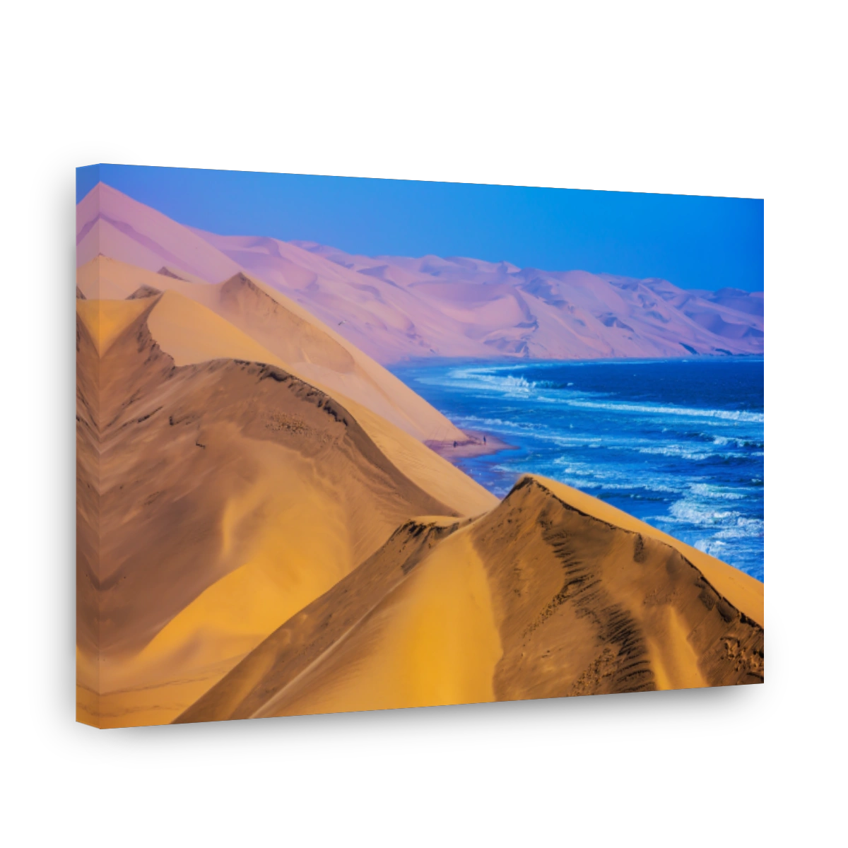 The Atlantic Ocean,  moving sand dunes, Namibia