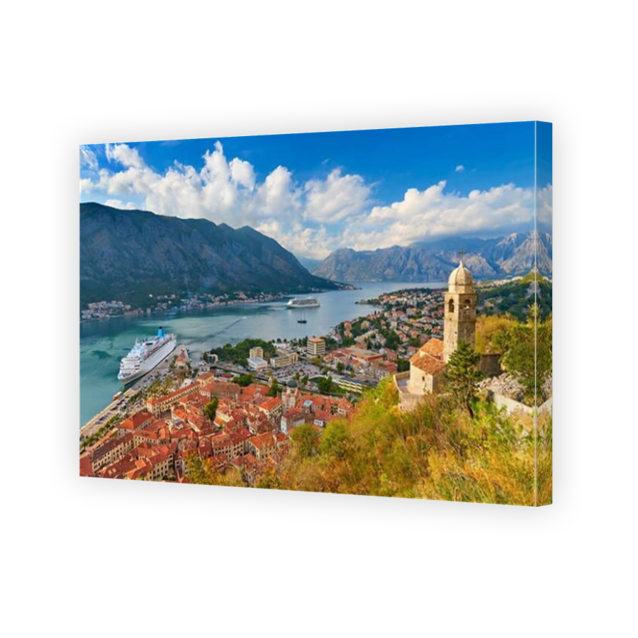 Panoramic view of Kotor Bay, Montenegro