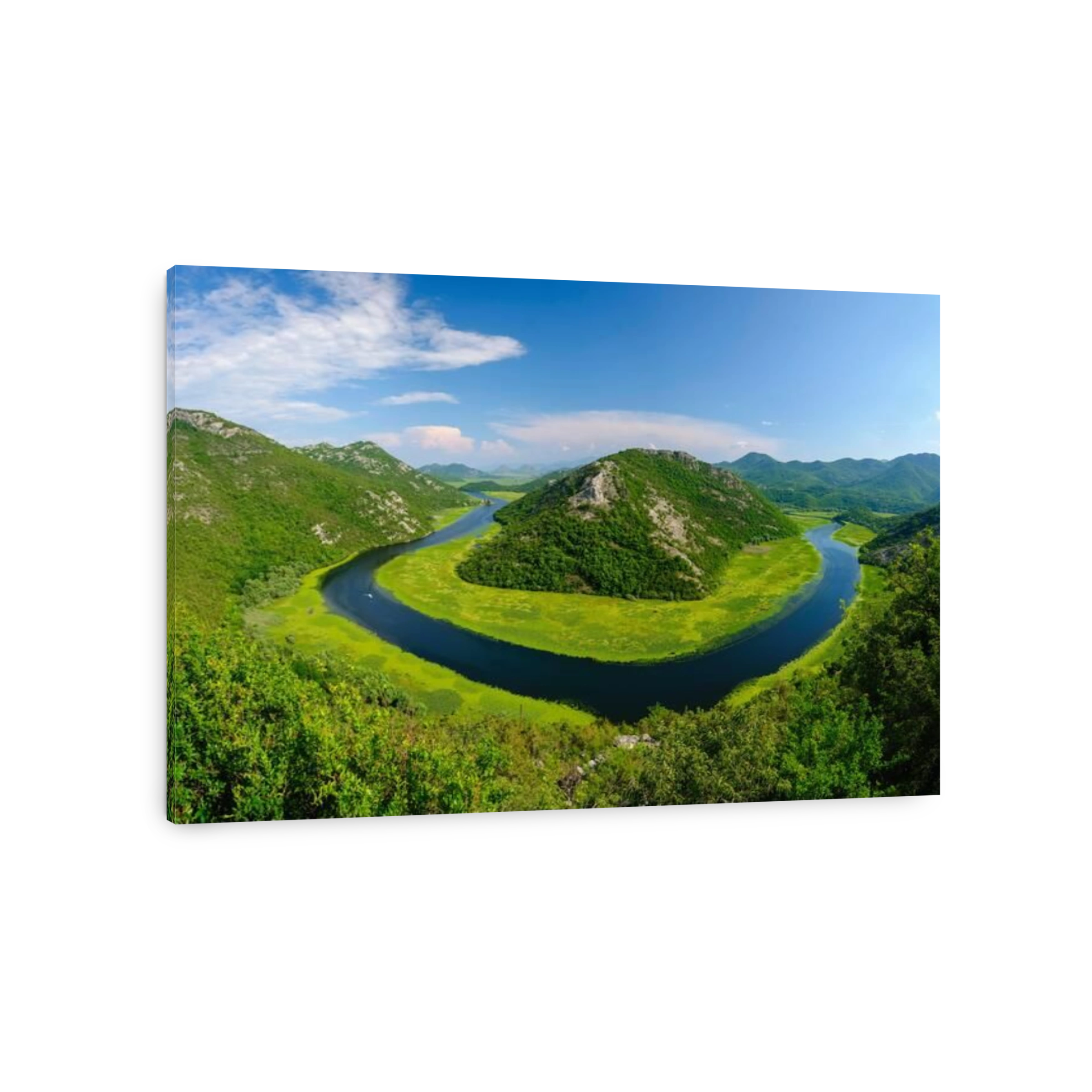 River bend of the river Rijeka Crnojevica, view from the viewpoint Pavlova Strana, national park Skutarisee, near Cetinje