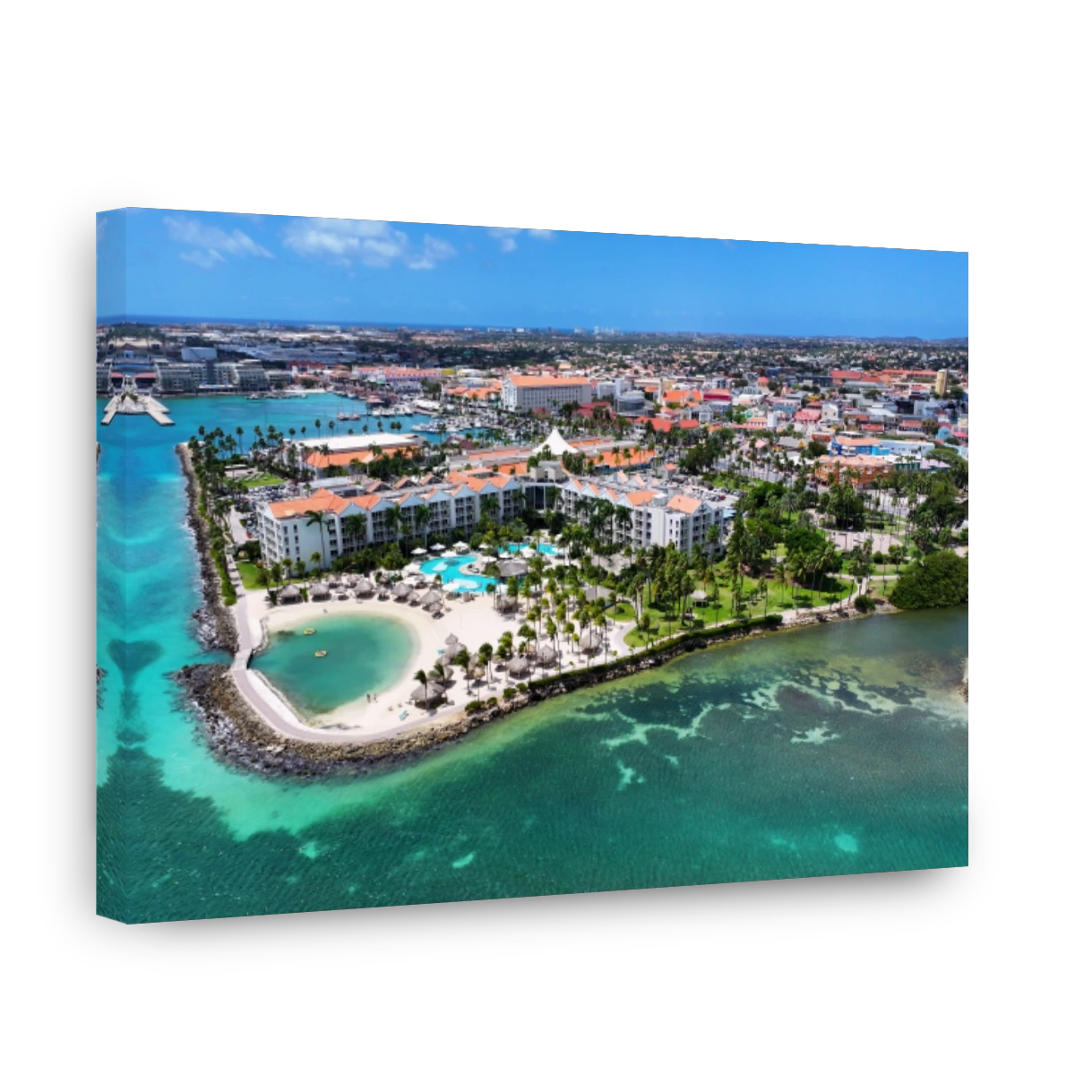 Beachfront Resort At Oranjestad In Caribbean Netherlands Aruba.