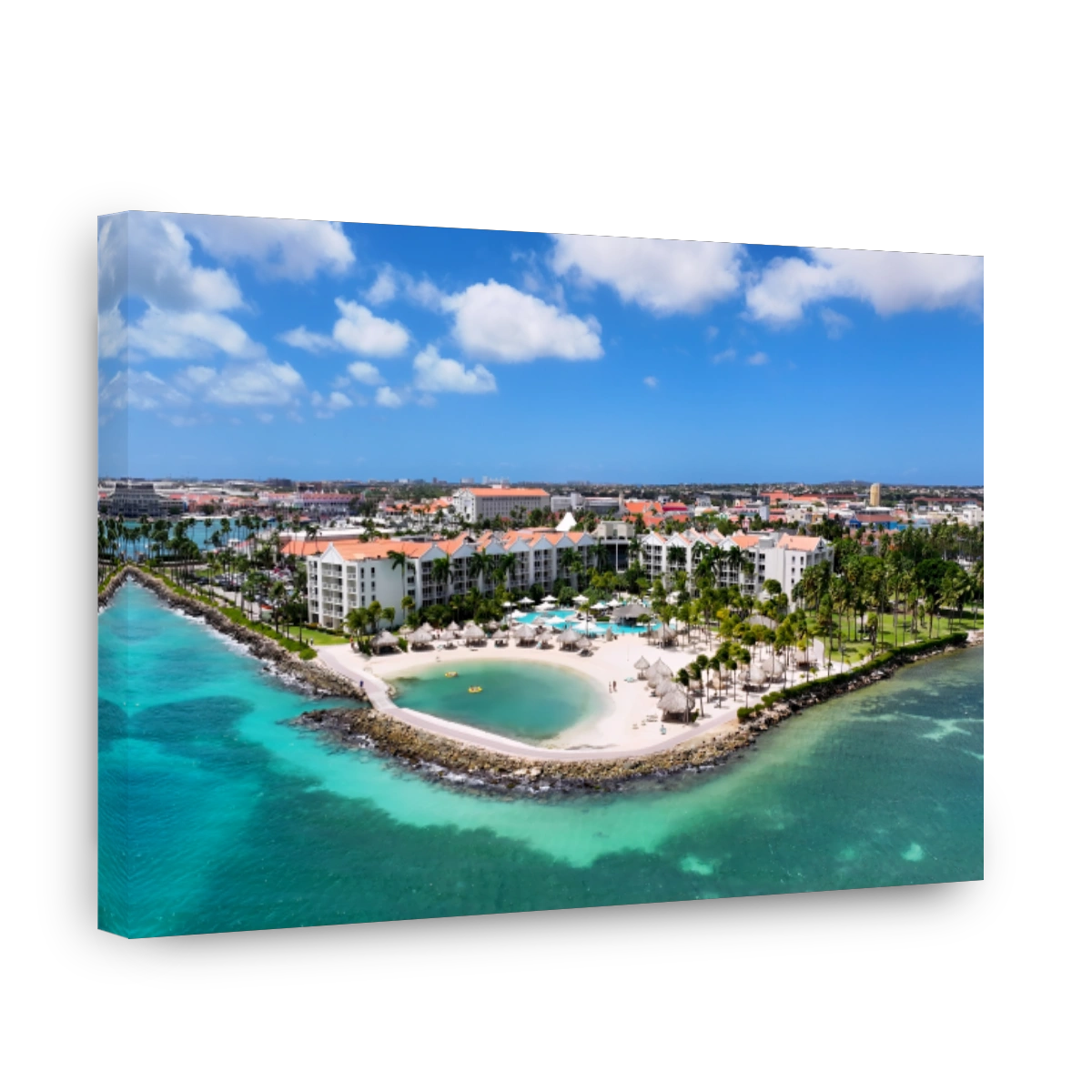 Aruba Skyline At Oranjestad In Caribbean Netherlands Aruba.