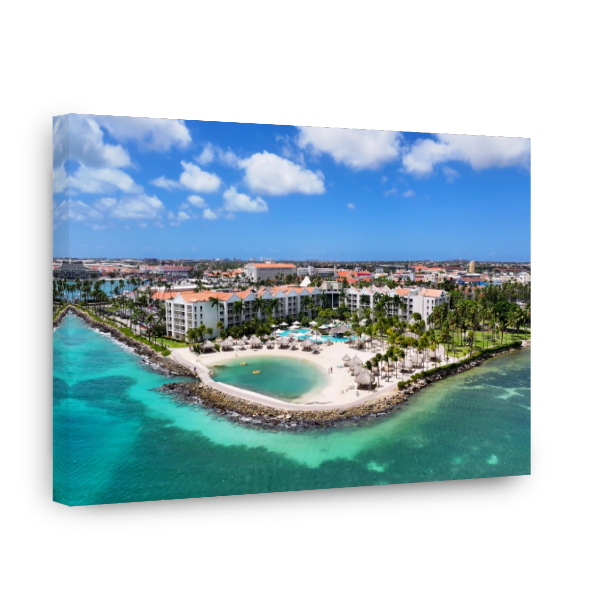 Aruba Skyline At Oranjestad In Caribbean Netherlands Aruba.