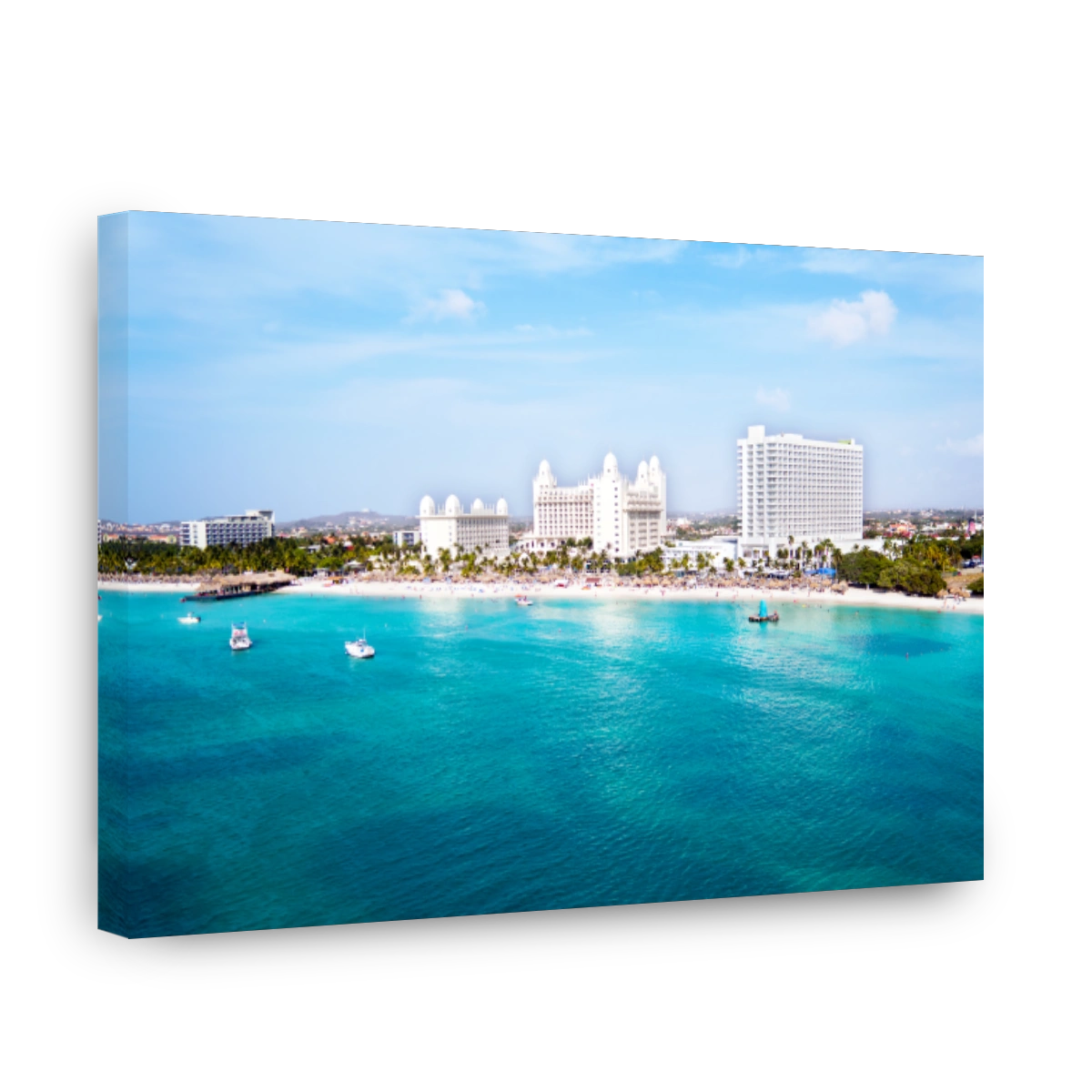 Aerial from Palm Beach on Aruba island