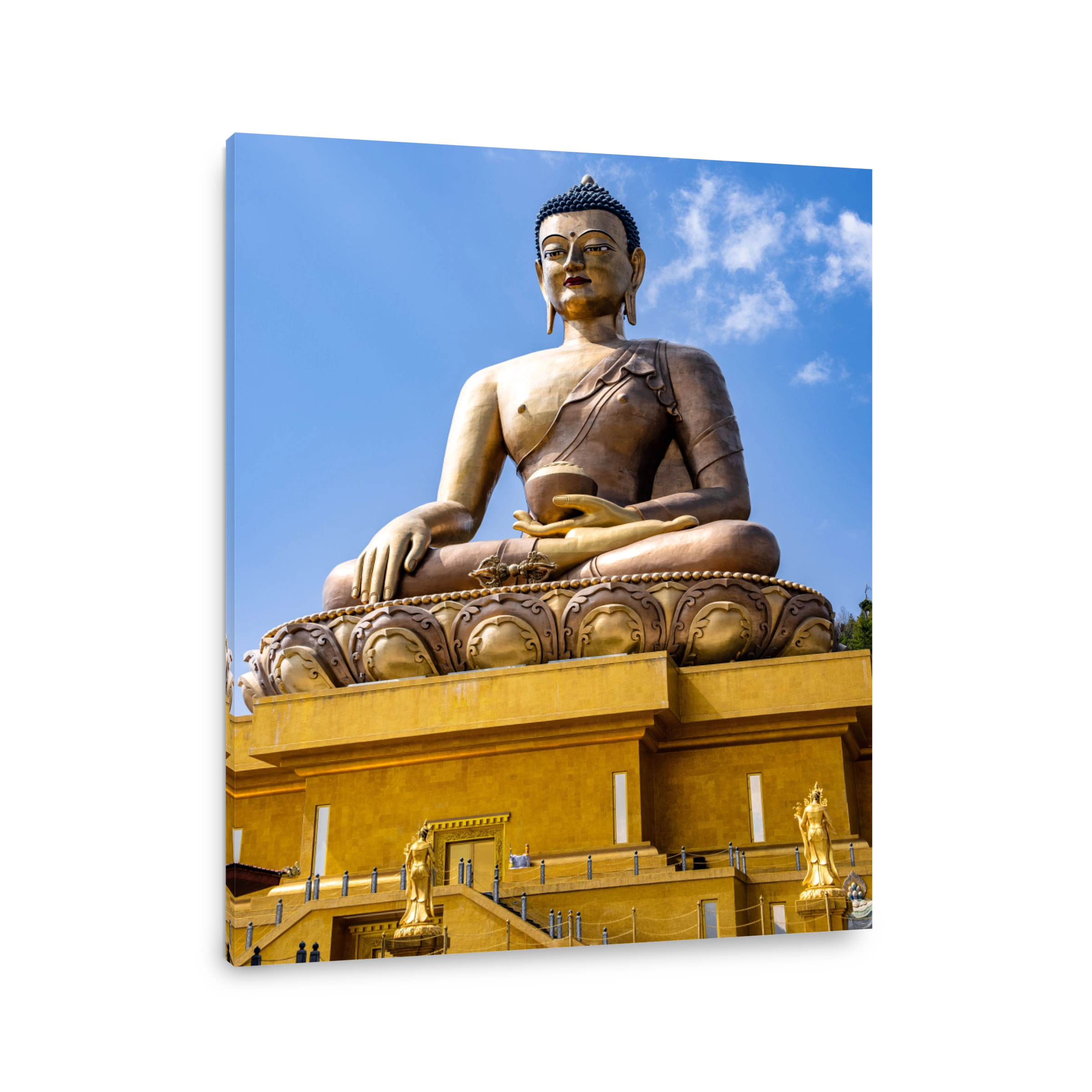 Majestic Buddha Dordenma Statue against the background of a blue sky. Bhutan