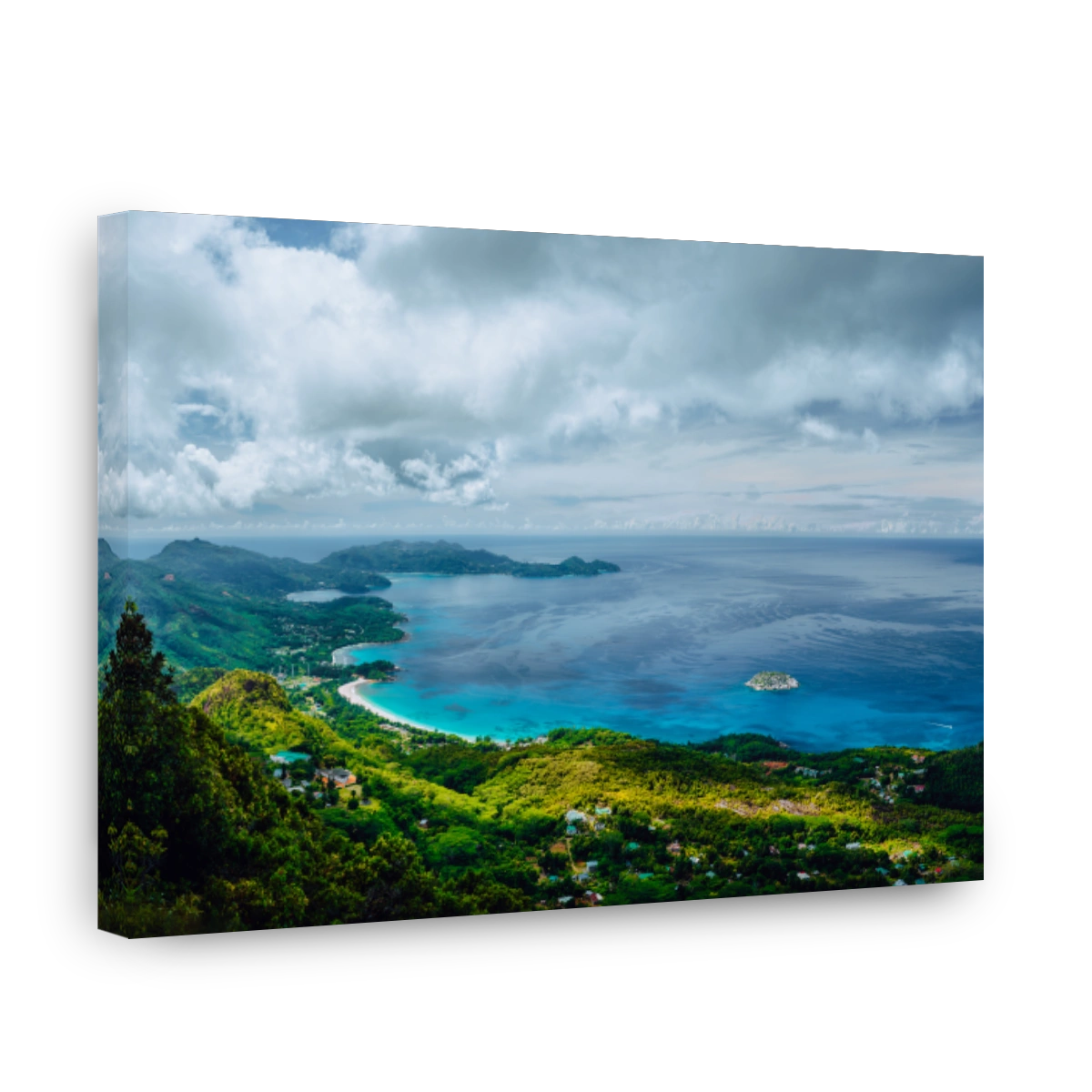 Morne Blanc viewpoint. Beautiful scenery of island coastline Nature trail Mahe Island Seychelles