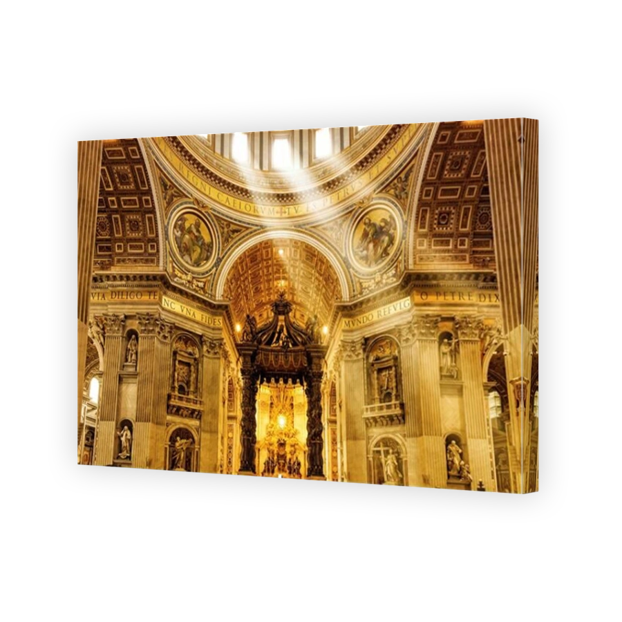ROME, ITALY - MAY 12, 2014: Interior of St. Peter's Basilica. St. Peter's Basilica is one of the main tourist attractions of Rome.