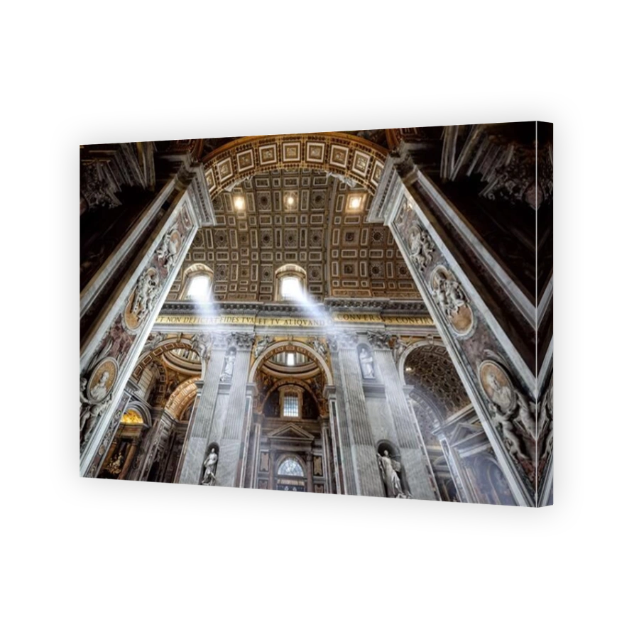 ROME, ITALY - MAY 12, 2014: Inside the St. Peter's Basilica. St. Peter's Basilica is one of the main tourist attractions of Rome.