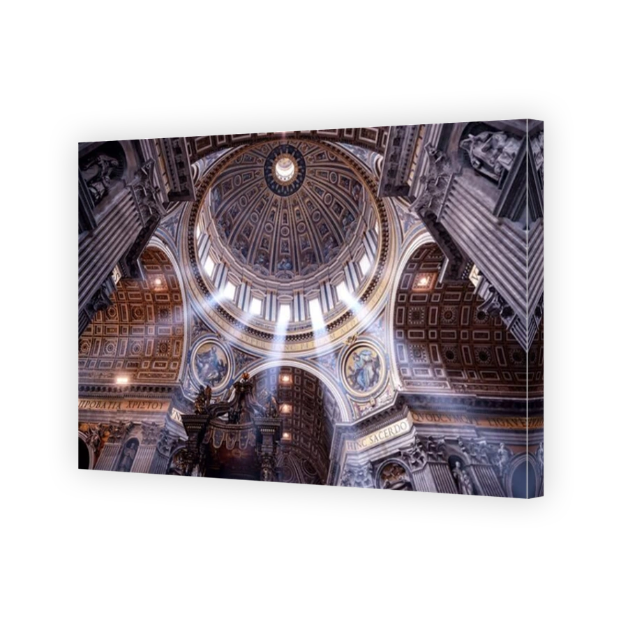 ROME, ITALY - MAY 12, 2014: Inside the St. Peter's Basilica. St. Peter's Basilica is one of the main tourist attractions of Rome.