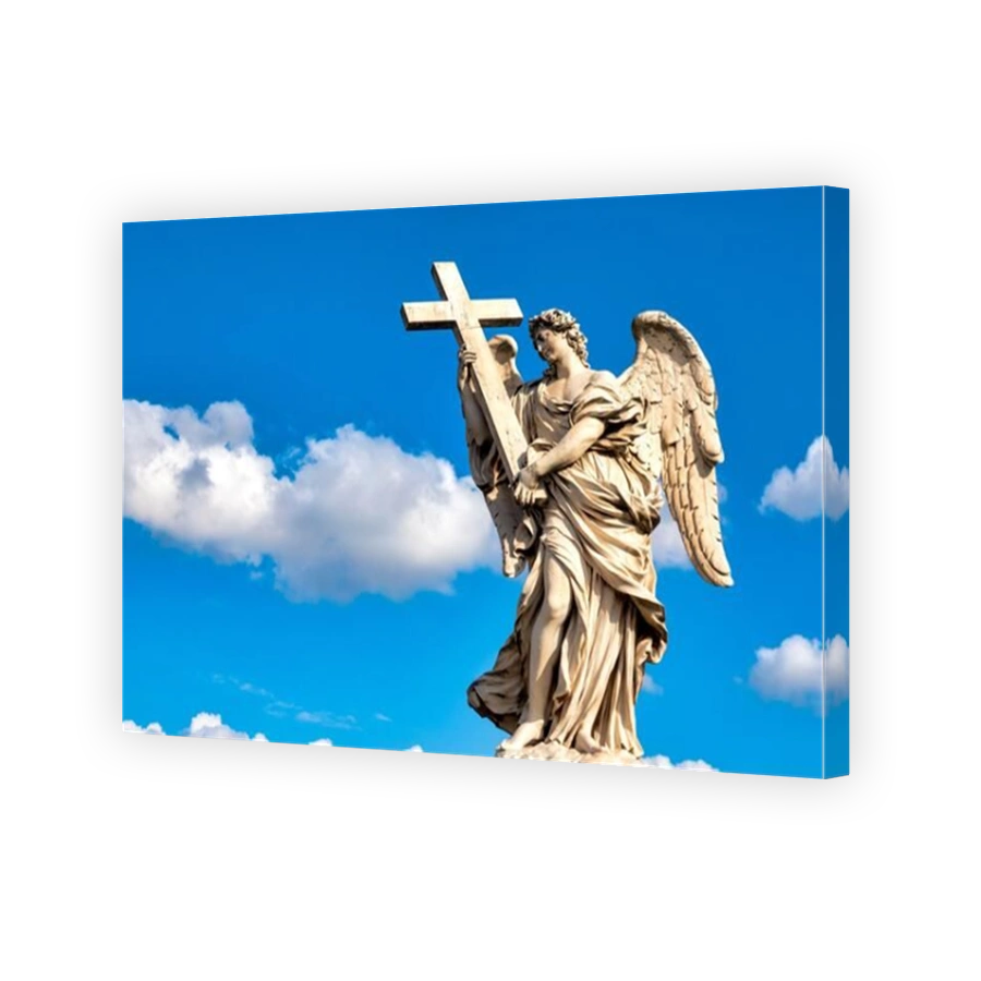 Angel with the Cross on Ponte Sant'Angelo, Rome, Italy